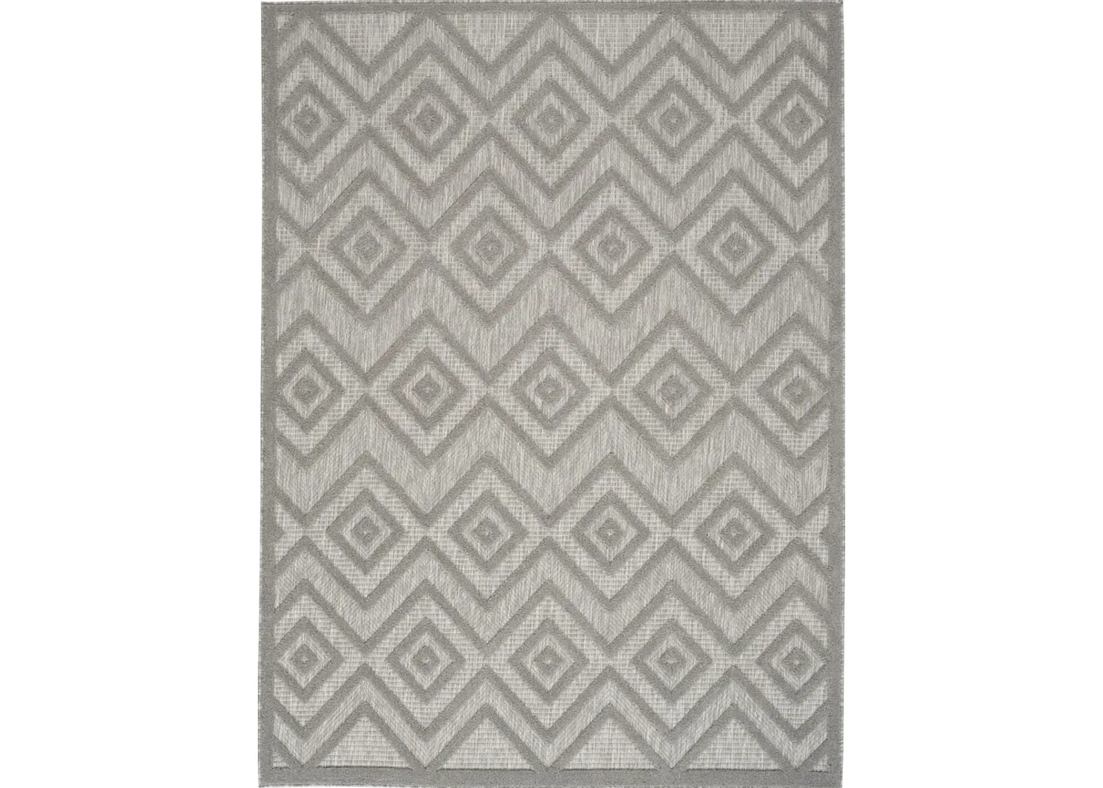 6' X 9' Argyle Indoor / Outdoor Area Rug - Silver Gray