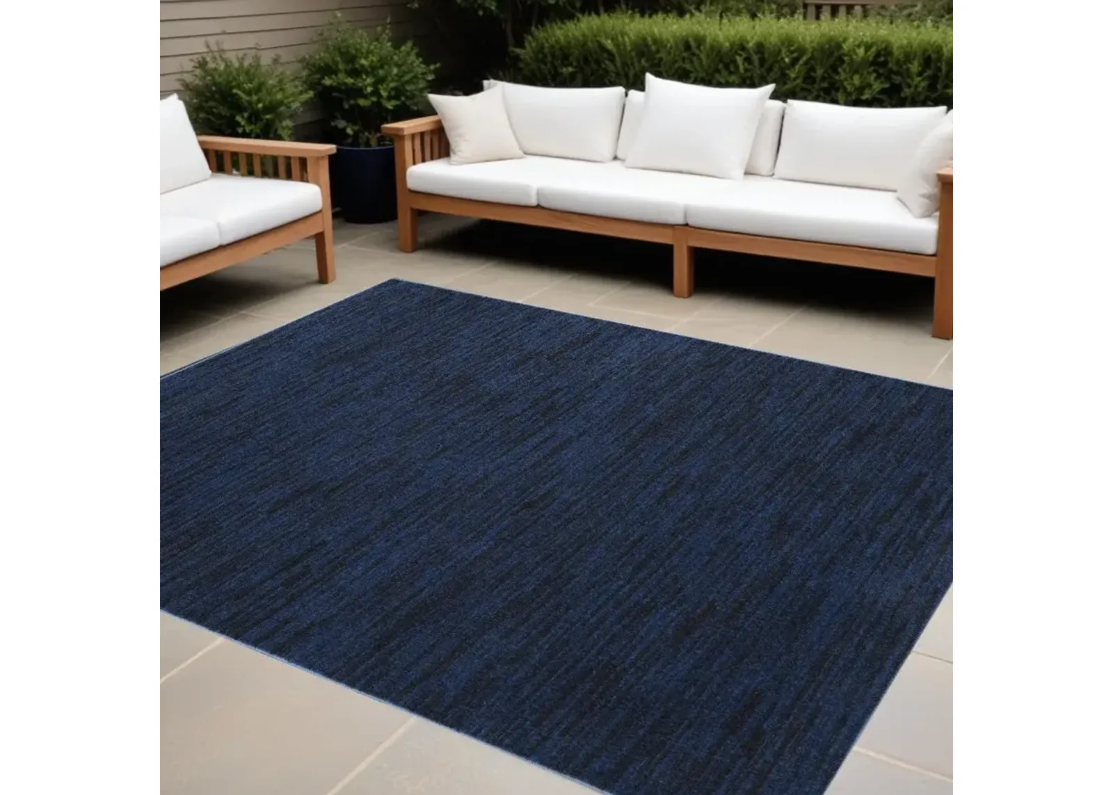 7' X 10' Indoor / Outdoor Area Rug - Midnight Blue