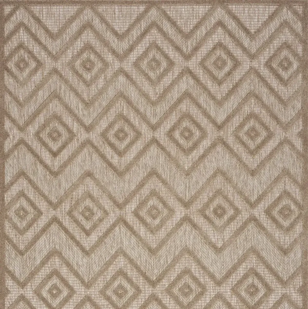 5' X 7' Argyle Indoor / Outdoor Area Rug - Natural Beige