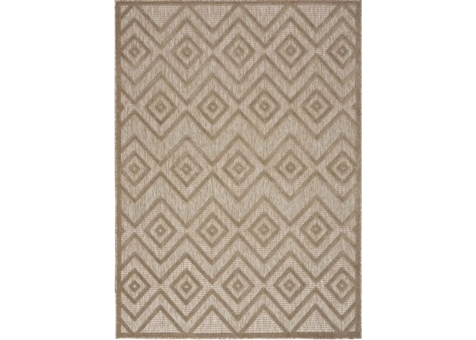 5' X 7' Argyle Indoor / Outdoor Area Rug - Natural Beige