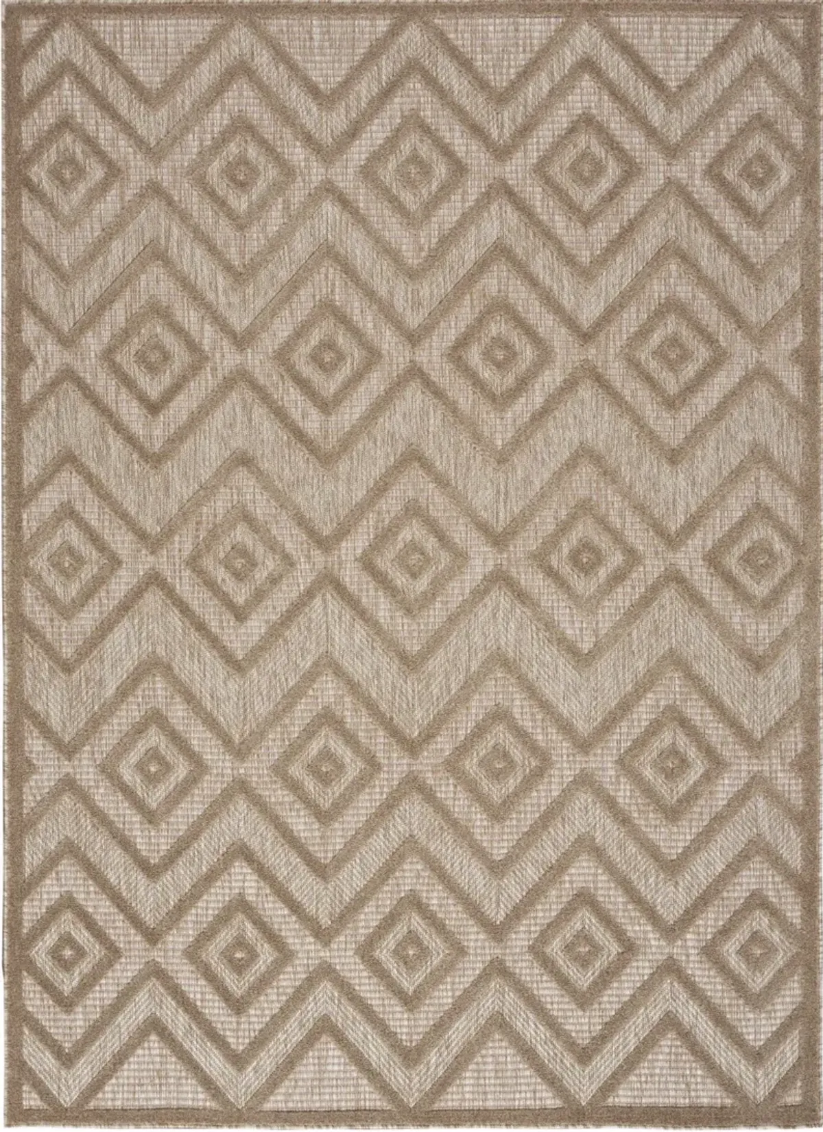 5' X 7' Argyle Indoor / Outdoor Area Rug - Natural Beige