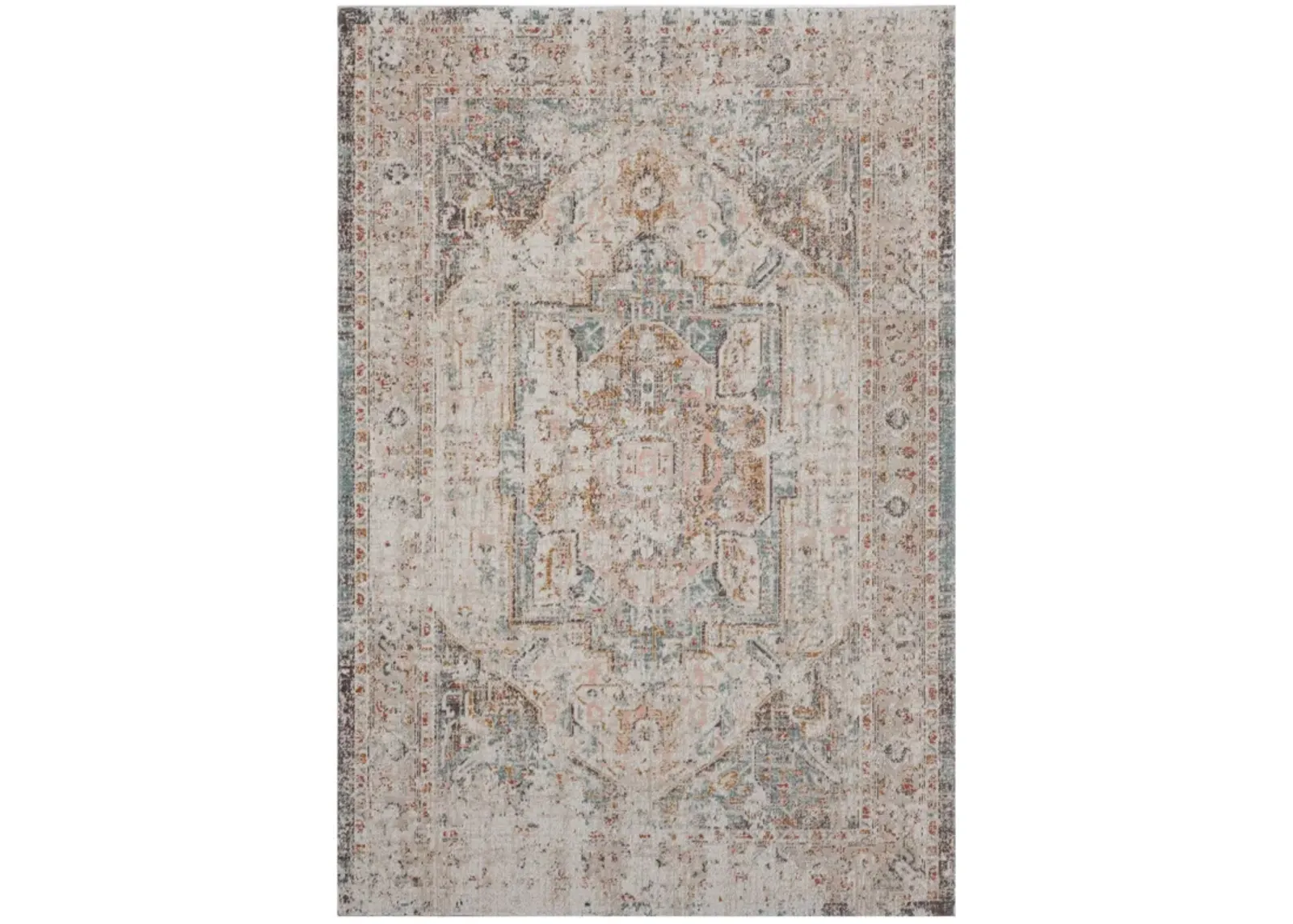 5' X 8' Abstract Stain Resistant Indoor / Outdoor Area Rug - Beige