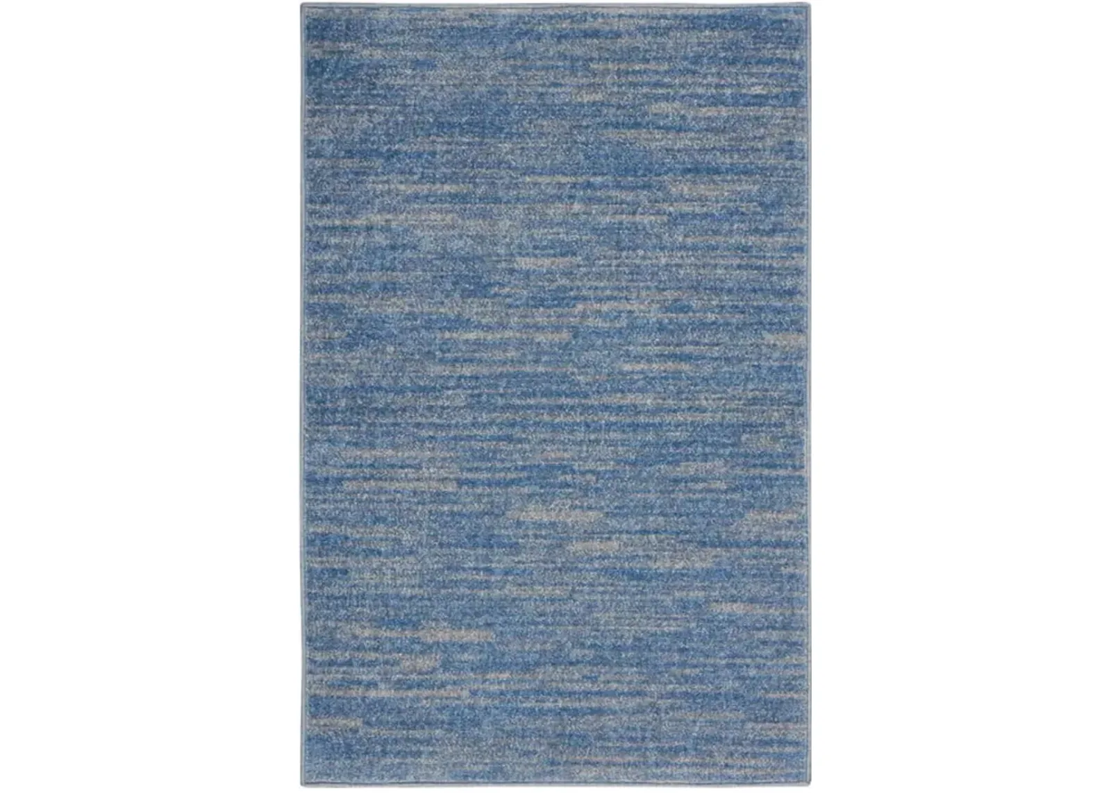 2' X 4' Striped Non Skid Indoor / Outdoor Runner Rug - Blue / Gray