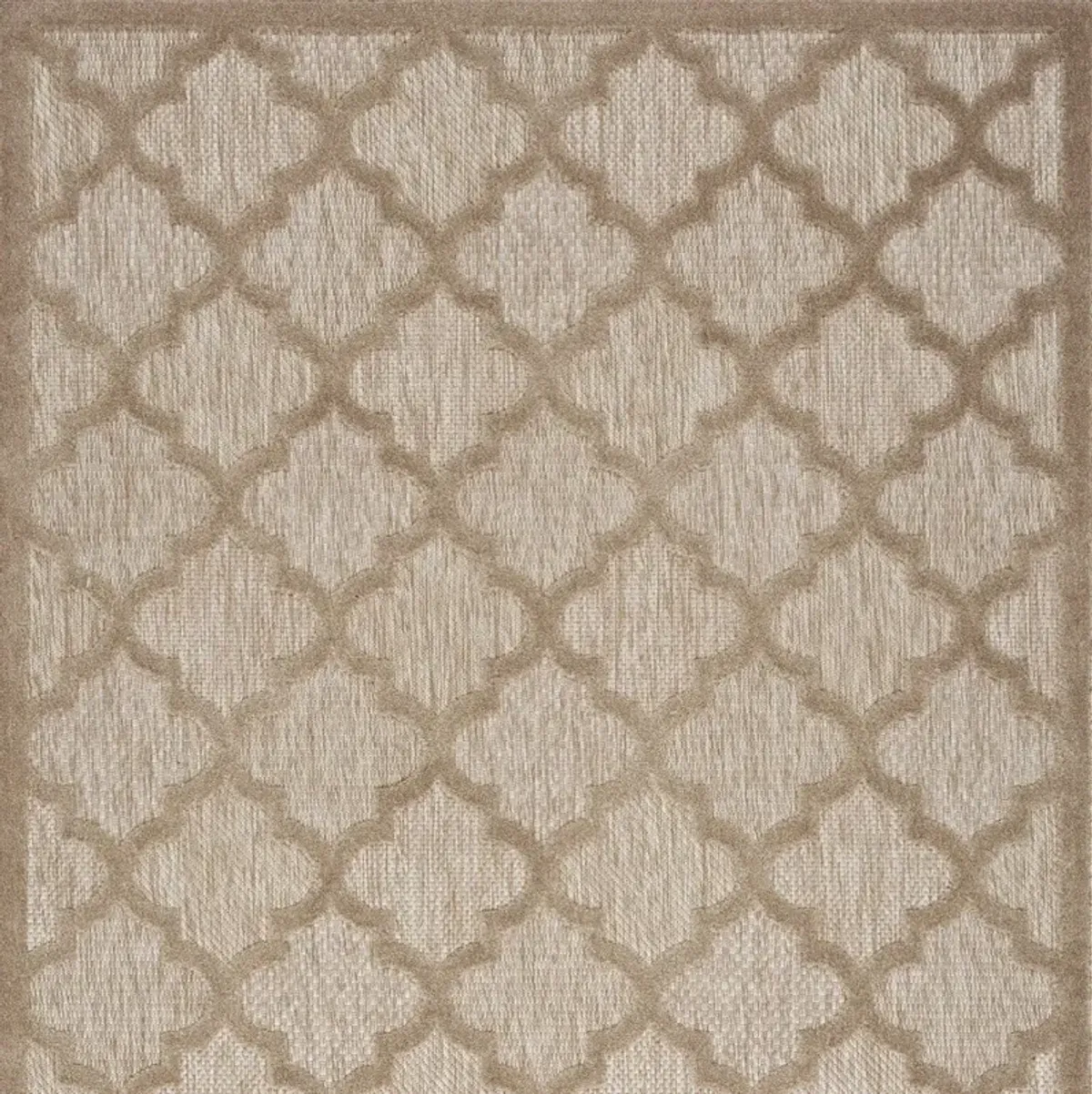 4' X 6' Ikat Indoor / Outdoor Area Rug - Natural Beige