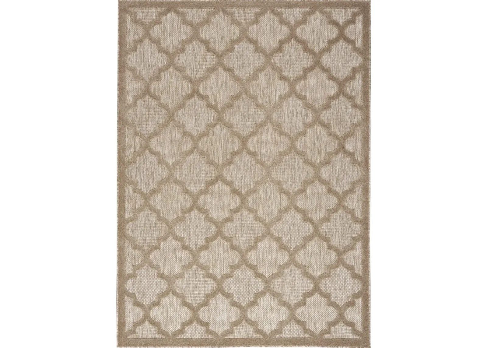 4' X 6' Ikat Indoor / Outdoor Area Rug - Natural Beige