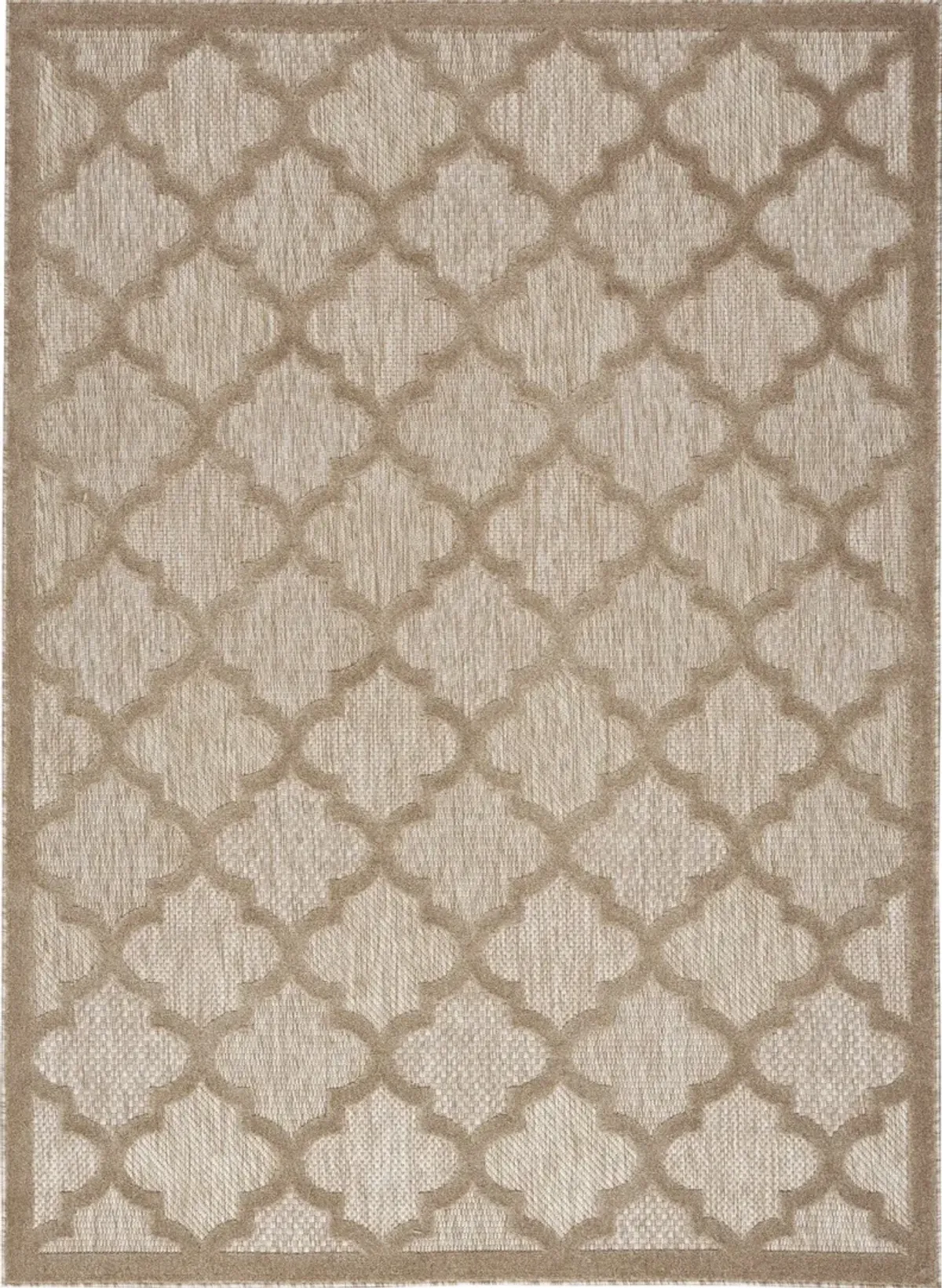 4' X 6' Ikat Indoor / Outdoor Area Rug - Natural Beige