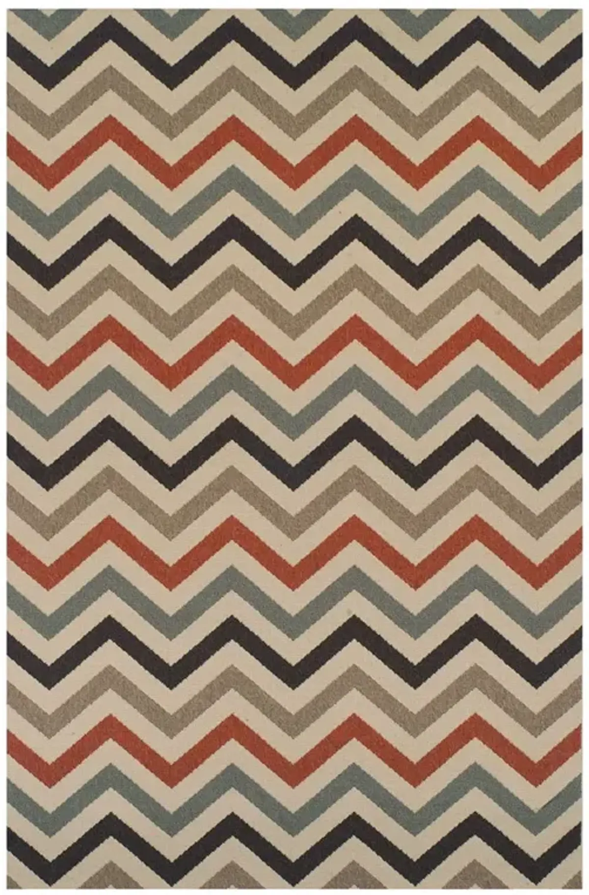 4' X 6' Chevron Stain Resistant Indoor / Outdoor Area Rug - Stone