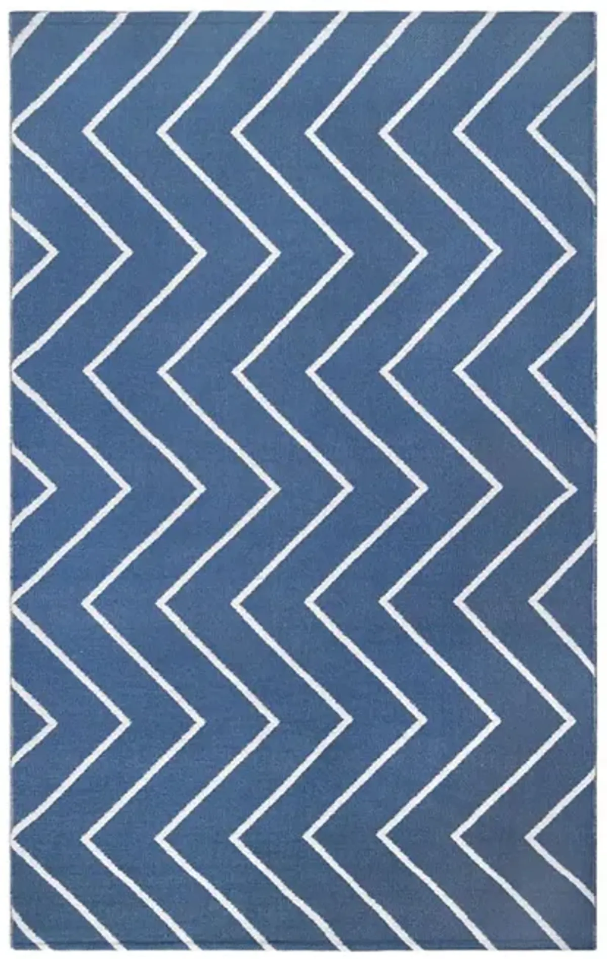 6' X 9' Waves Stain Resistant Indoor / Outdoor Area Rug - Navy Blue