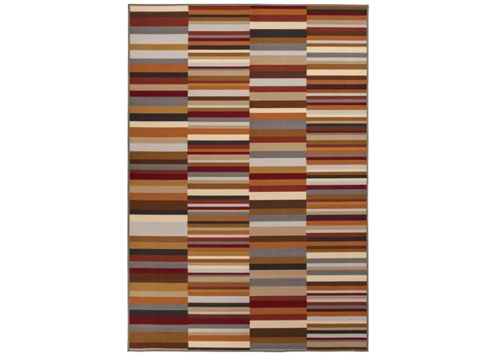 2' X 3' Striped Stain Resistant Non Skid Indoor / Outdoor Area Rug - Taupe