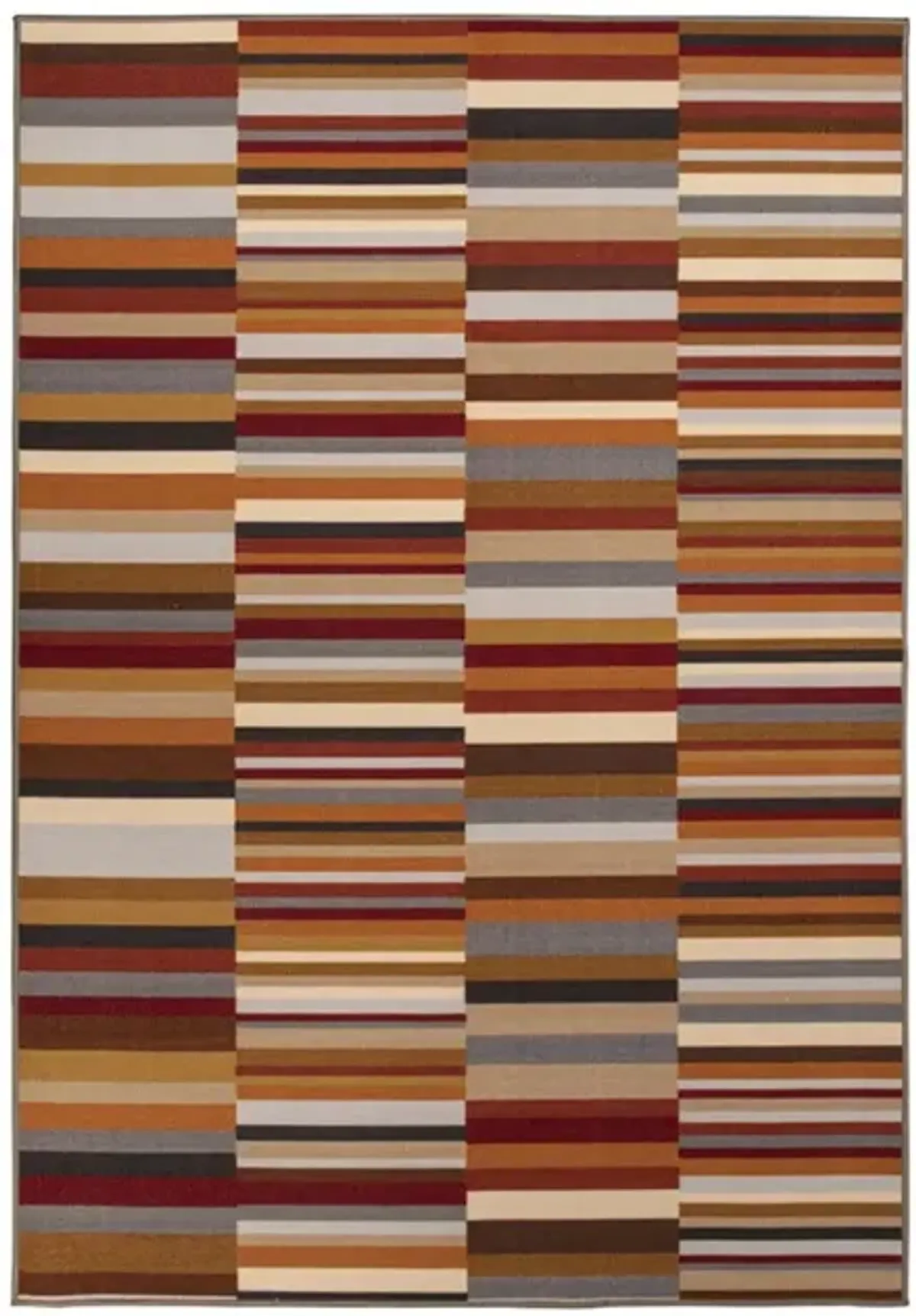 2' X 3' Striped Stain Resistant Non Skid Indoor / Outdoor Area Rug - Taupe