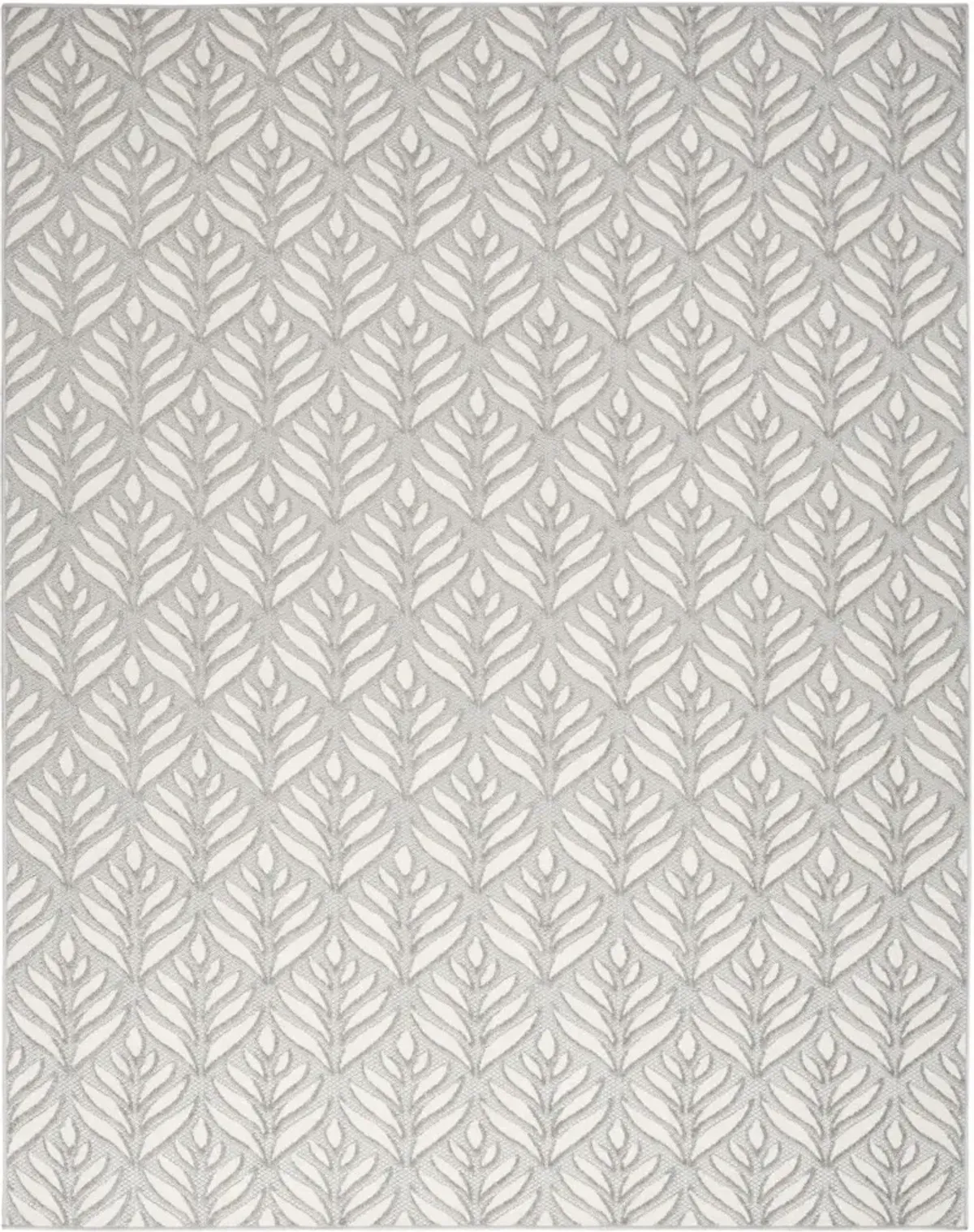 7' X 10' Floral Stain Resistant Non Skid Area Rug - Gray