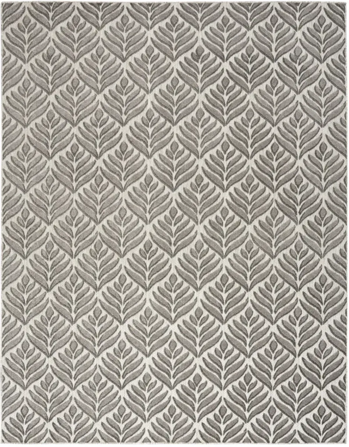 8' X 11' Floral Stain Resistant Non Skid Area Rug - Charcoal