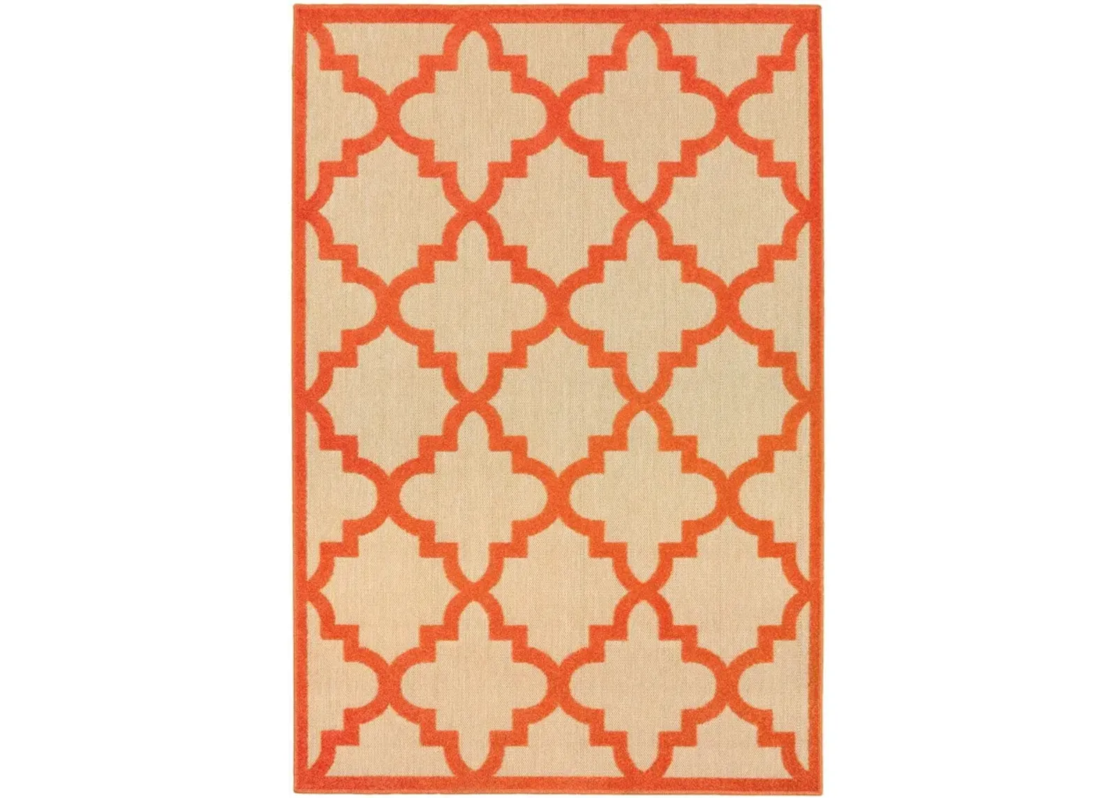 10' X 13' Geometric Stain Resistant Indoor / Outdoor Area Rug - Orange