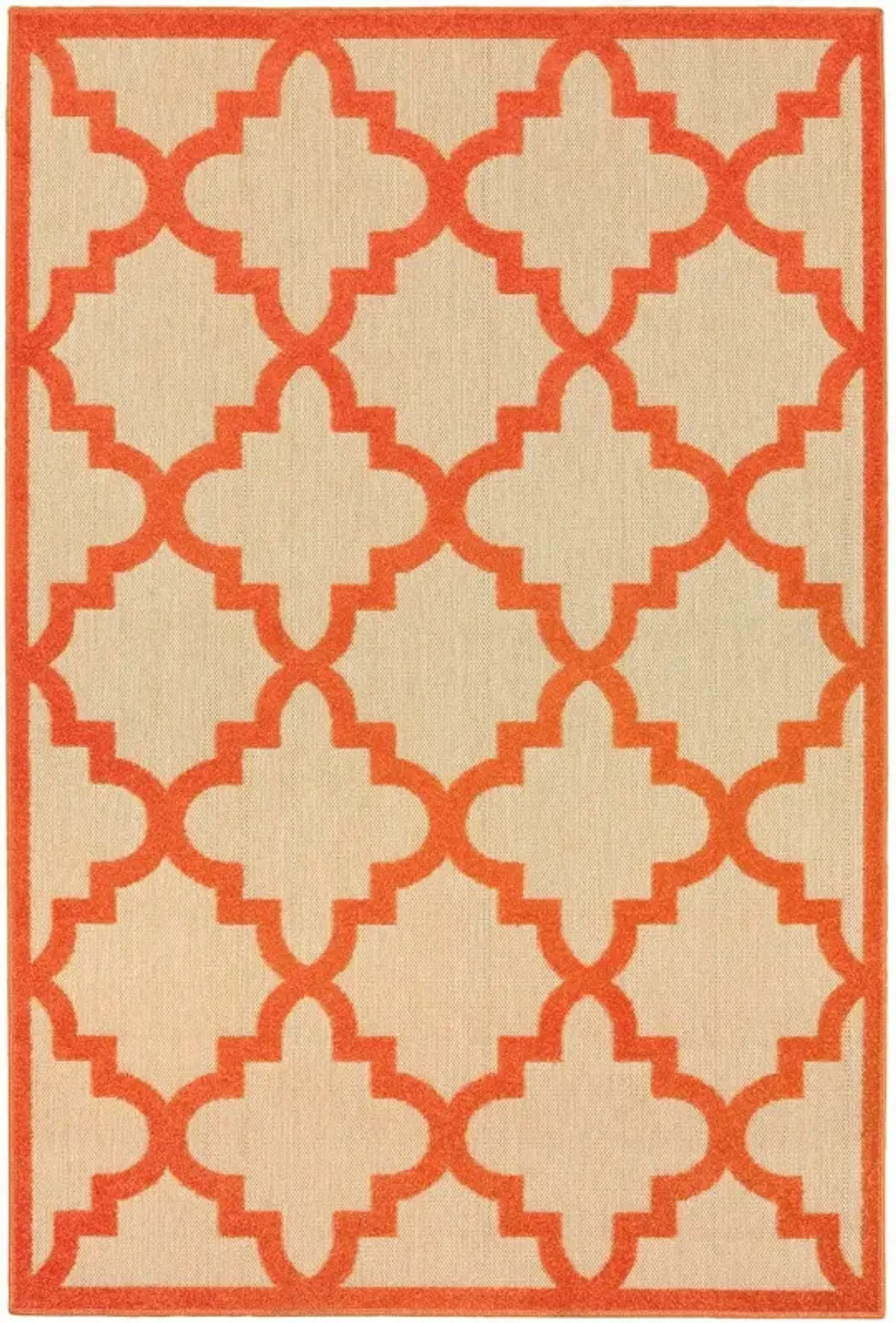 10' X 13' Geometric Stain Resistant Indoor / Outdoor Area Rug - Orange