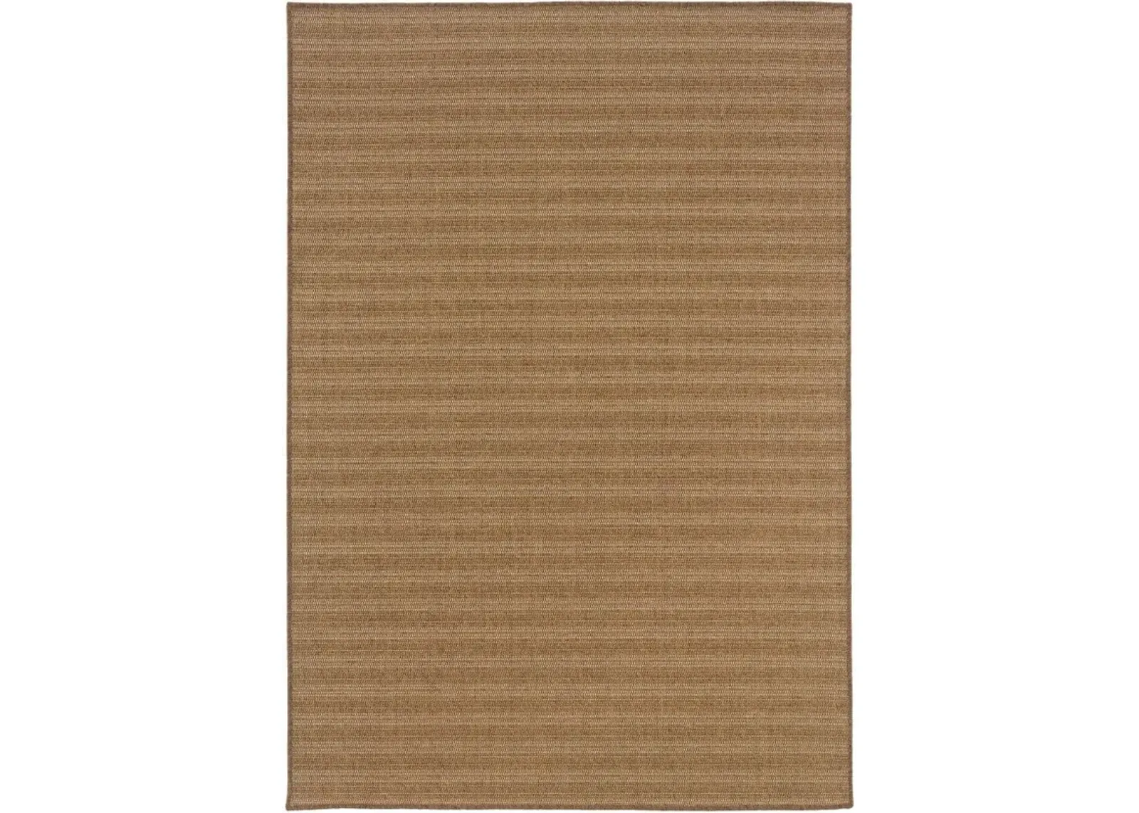 2' X 4' Striped Stain Resistant Indoor / Outdoor Area Rug - Tan