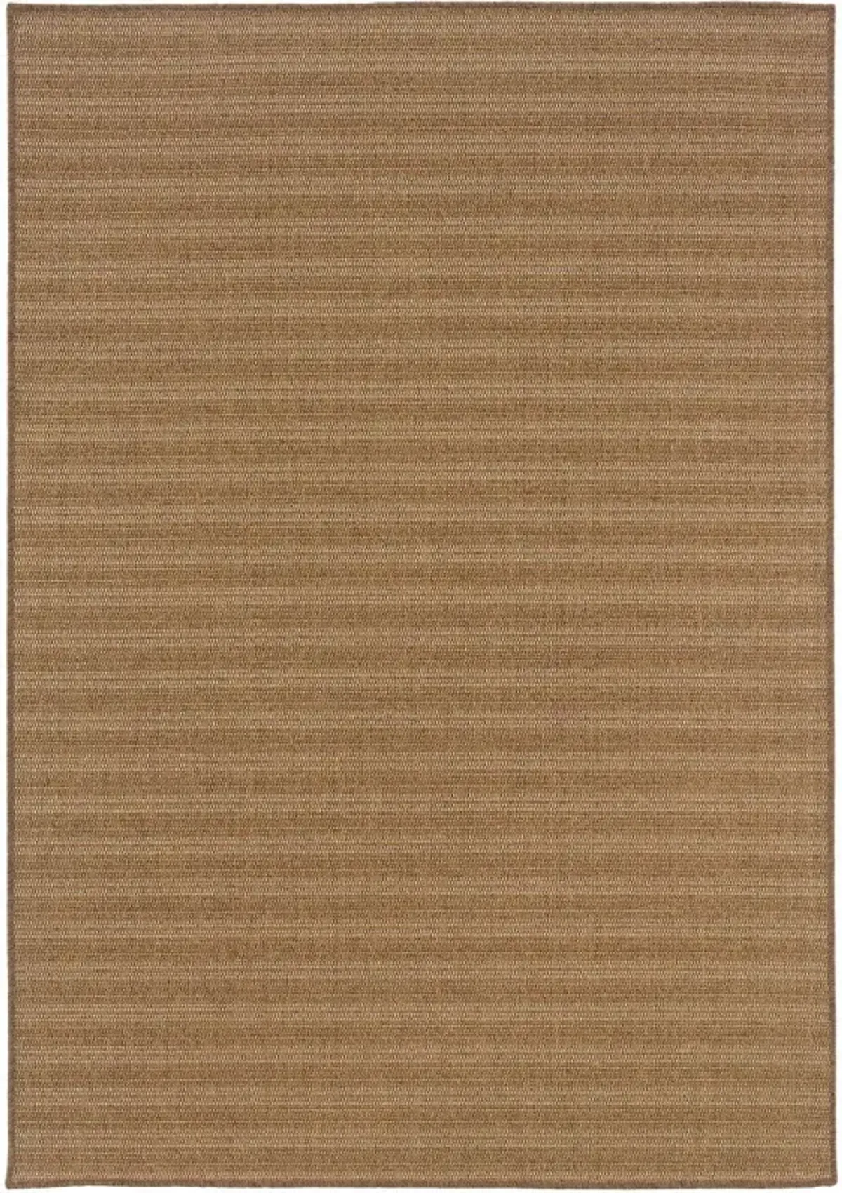 2' X 4' Striped Stain Resistant Indoor / Outdoor Area Rug - Tan