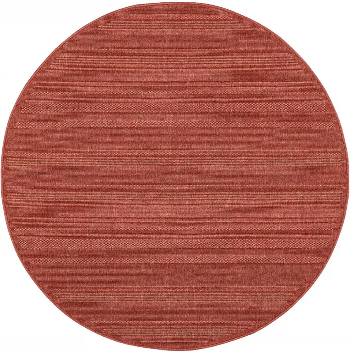 8' X 8' Round Stain Resistant Indoor / Outdoor Area Rug - Red