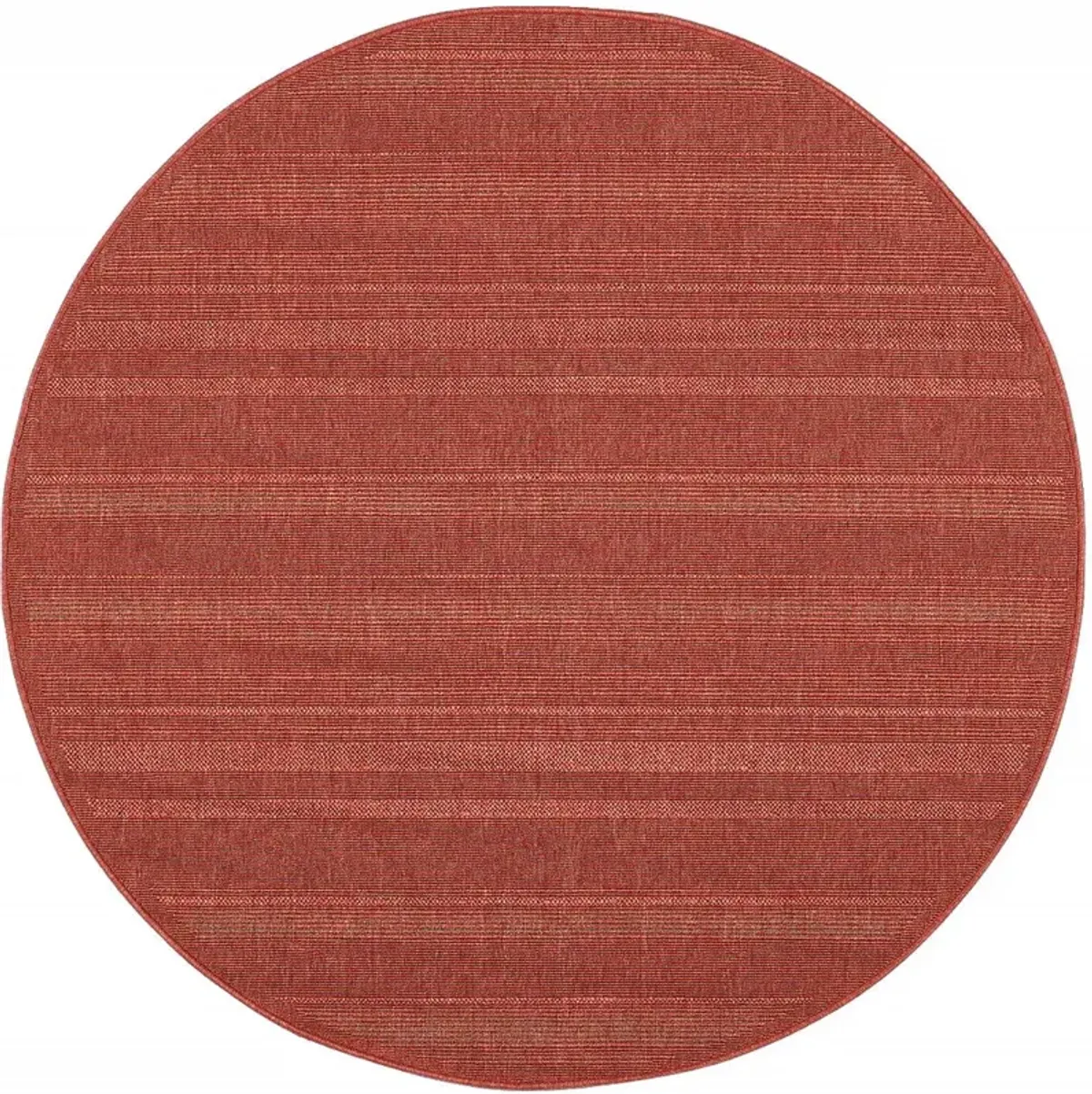 8' X 8' Round Stain Resistant Indoor / Outdoor Area Rug - Red