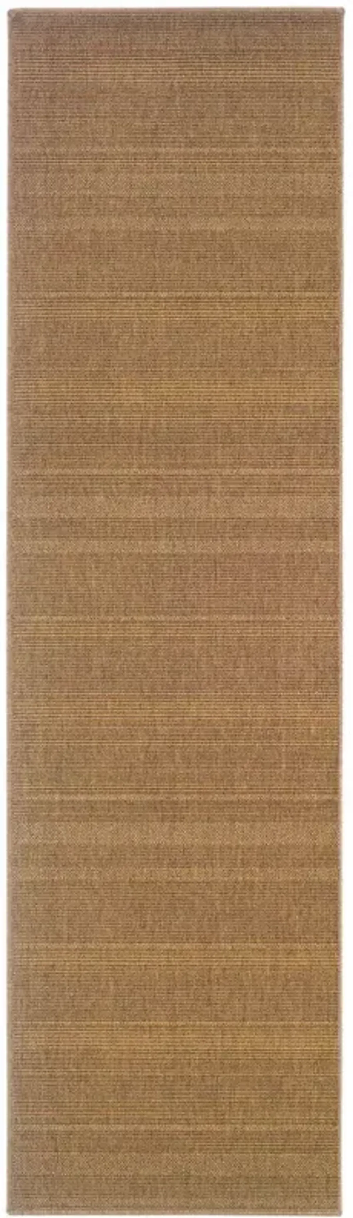 2' X 8' Stain Resistant Indoor / Outdoor Area Rug - Tan