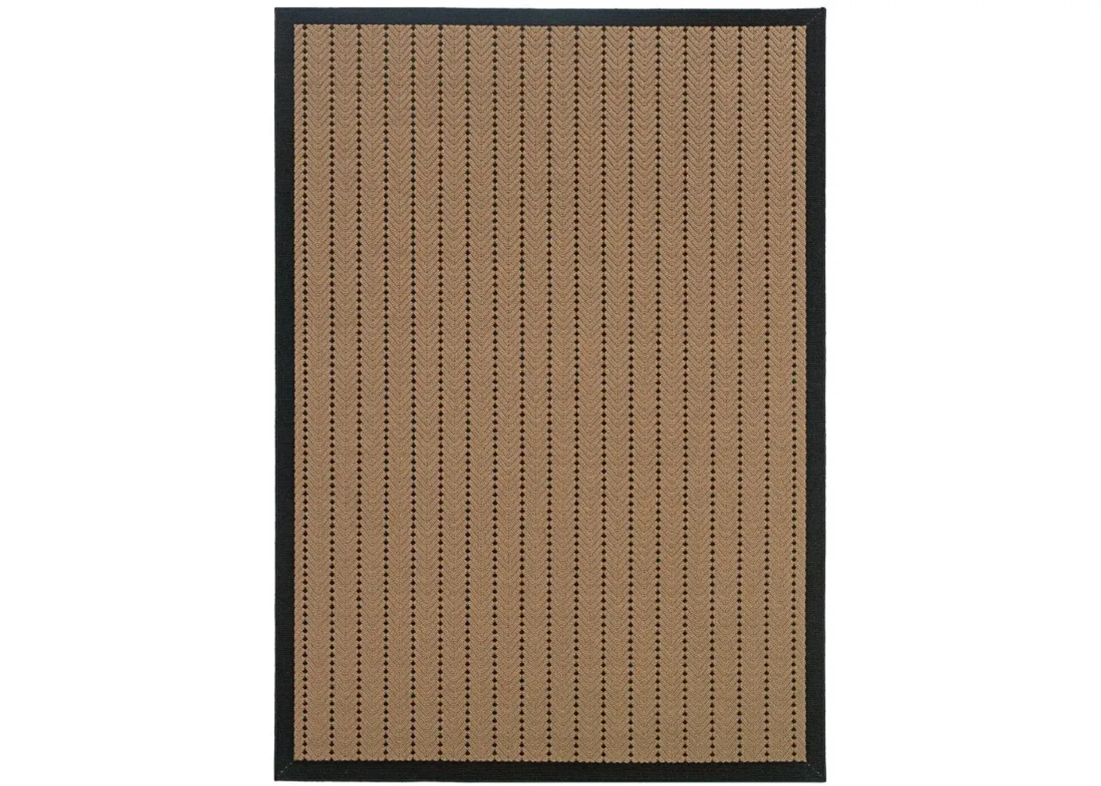 4' X 6' Geometric Stain Resistant Indoor / Outdoor Area Rug - Beige / Black