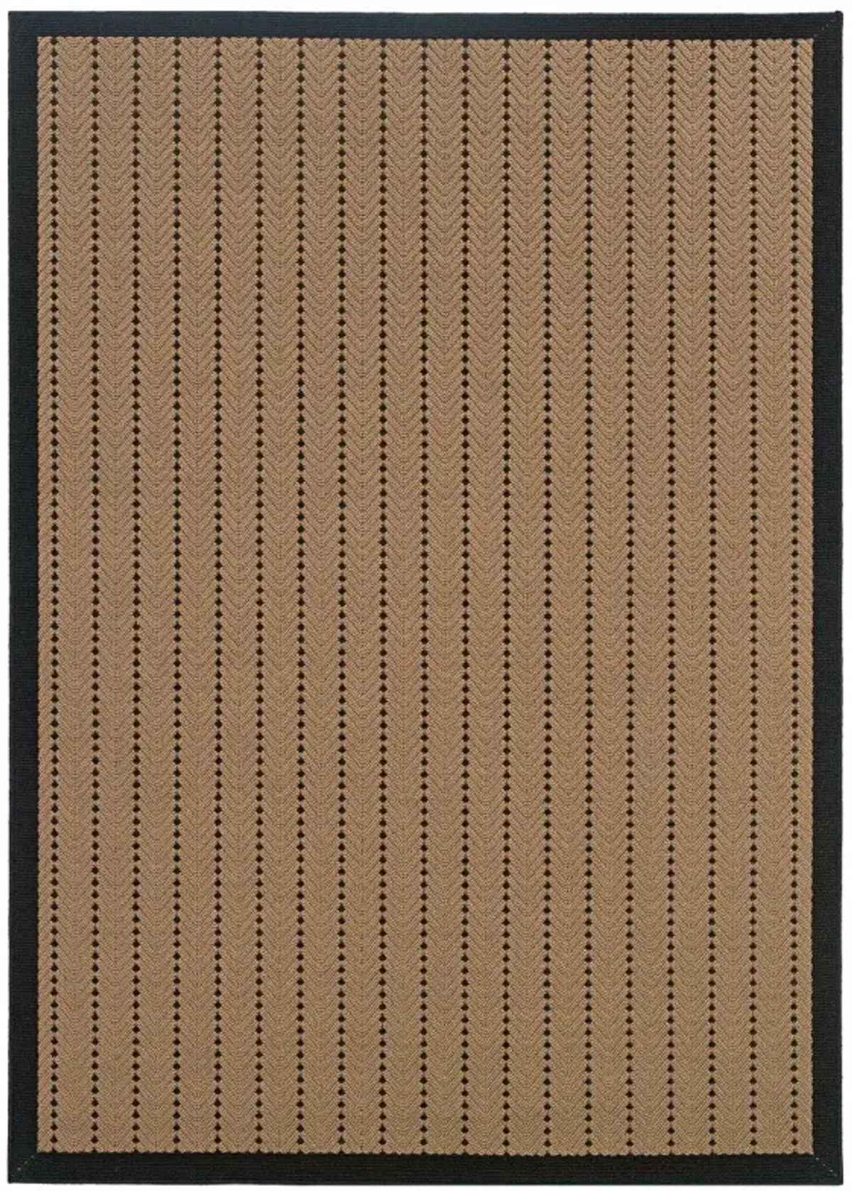 4' X 6' Geometric Stain Resistant Indoor / Outdoor Area Rug - Beige / Black