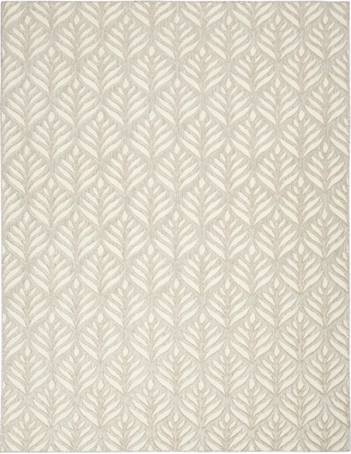 8' X 11' Floral Stain Resistant Non Skid Area Rug - Ivory / Gray