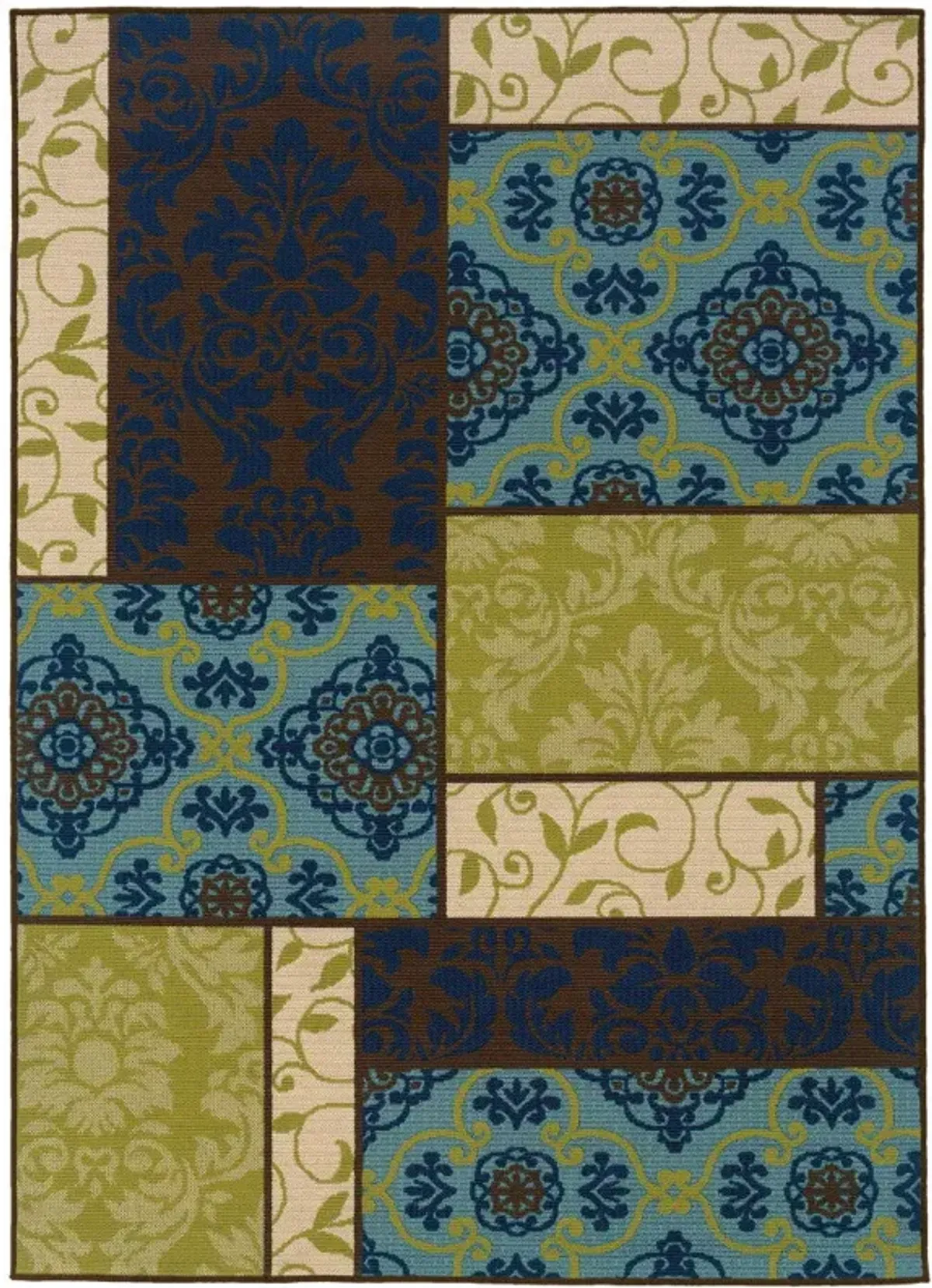 2' X 4' Geometric Stain Resistant Indoor / Outdoor Area Rug - Brown