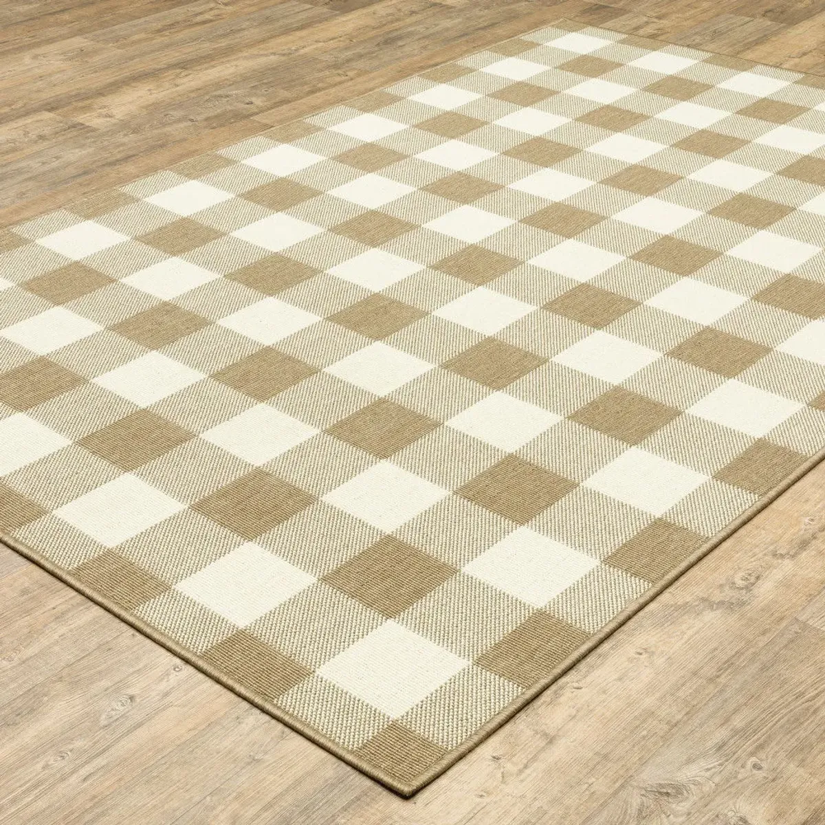 5' X 8' Geometric Stain Resistant Indoor / Outdoor Area Rug - Gray / Ivory