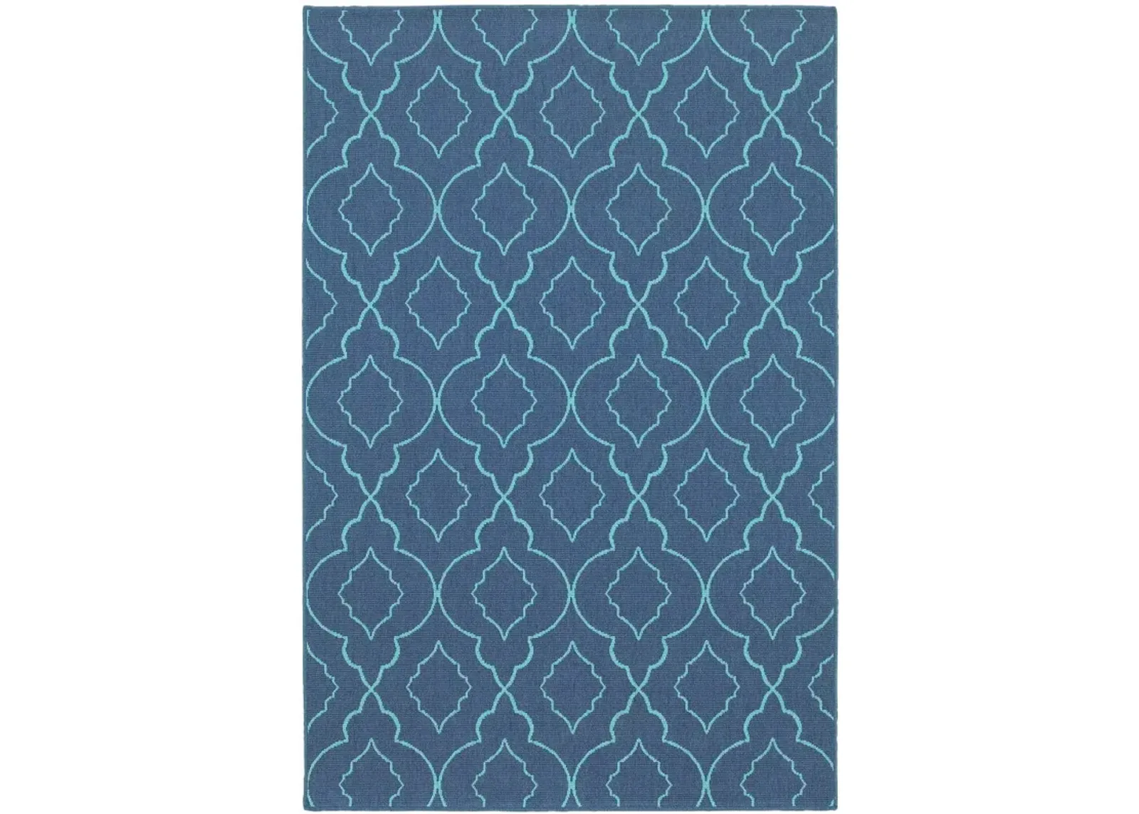 4' X 6' Geometric Stain Resistant Indoor / Outdoor Area Rug - Blue