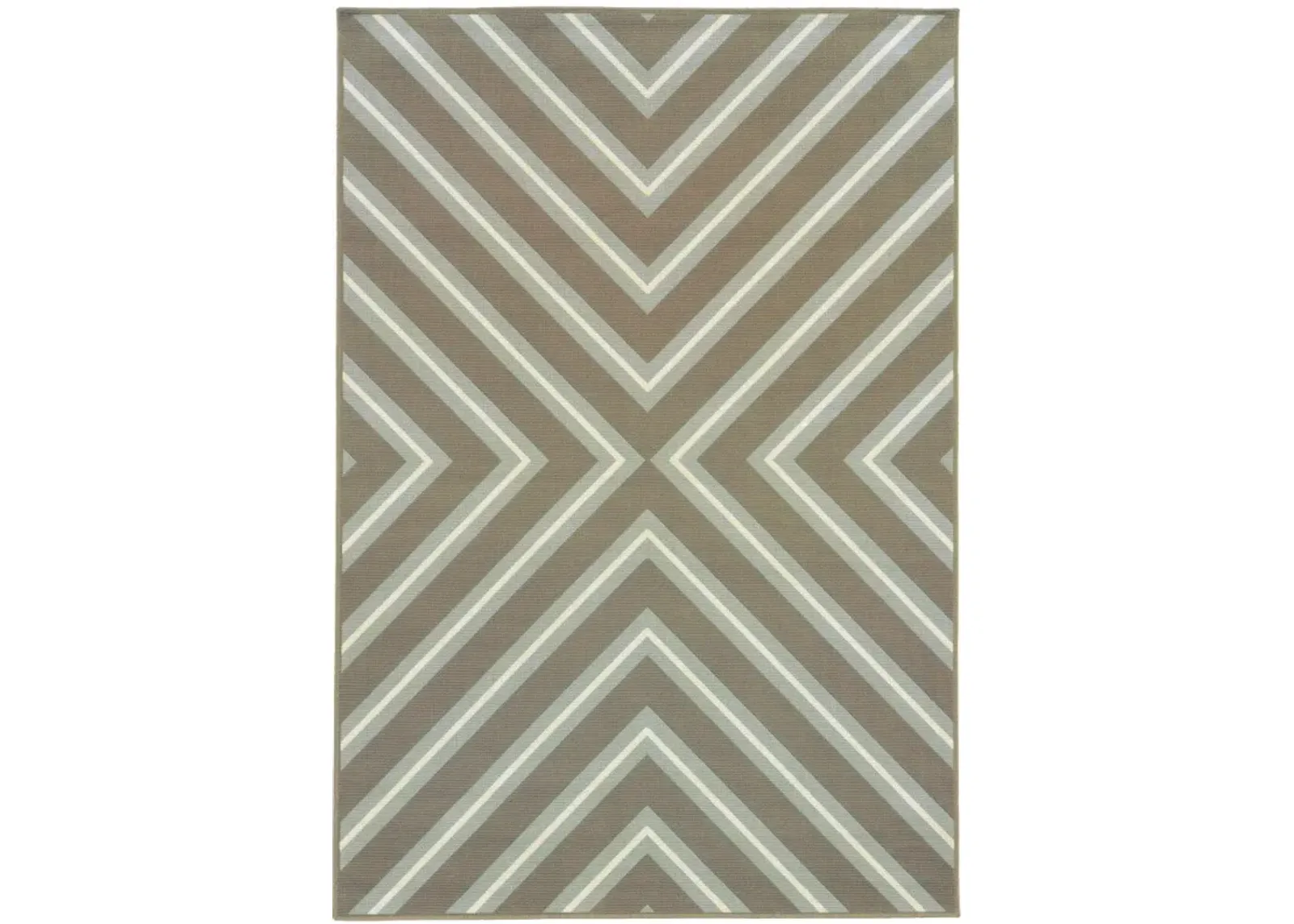 4' X 6' Geometric Stain Resistant Indoor / Outdoor Area Rug - Blue / Gray