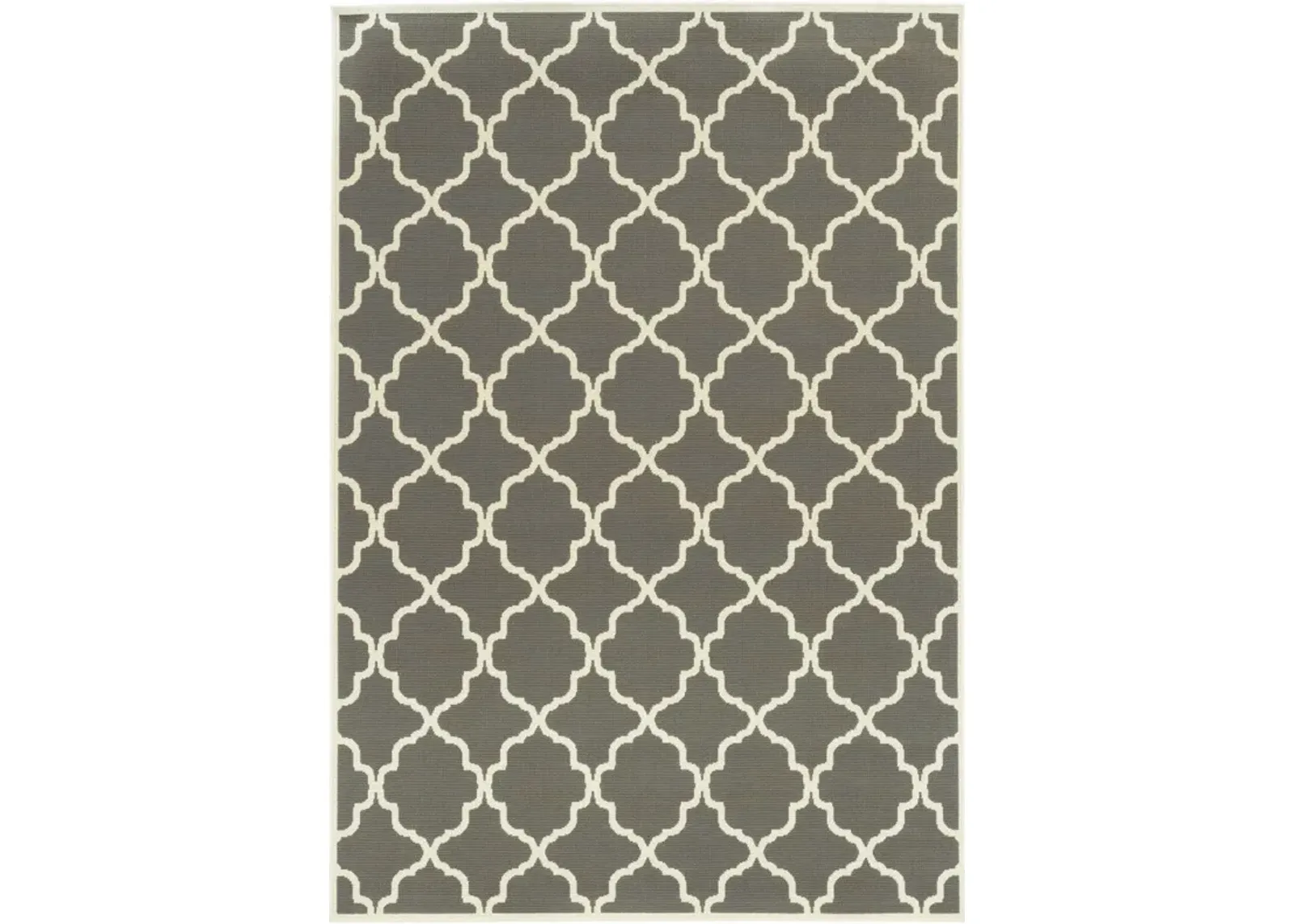 8' X 11' Geometric Stain Resistant Indoor / Outdoor Area Rug - Charcoal