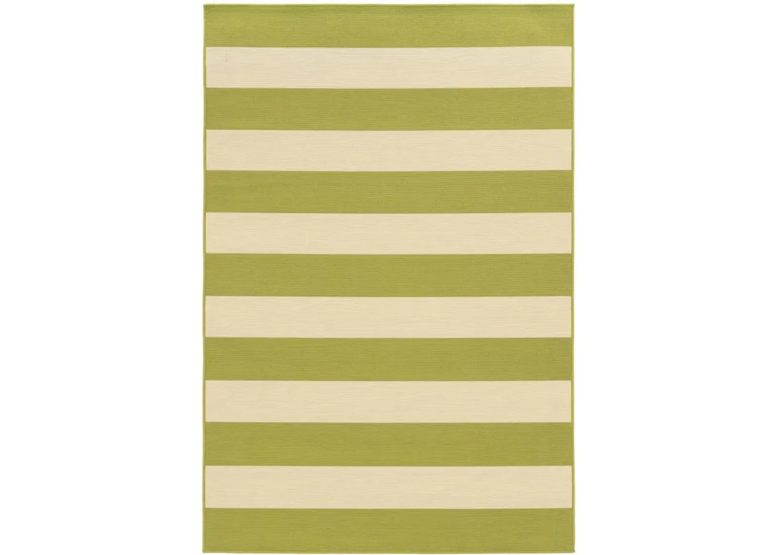 9' X 13' Geometric Stain Resistant Outdoor / Indoor Area Rug - Green / Ivory