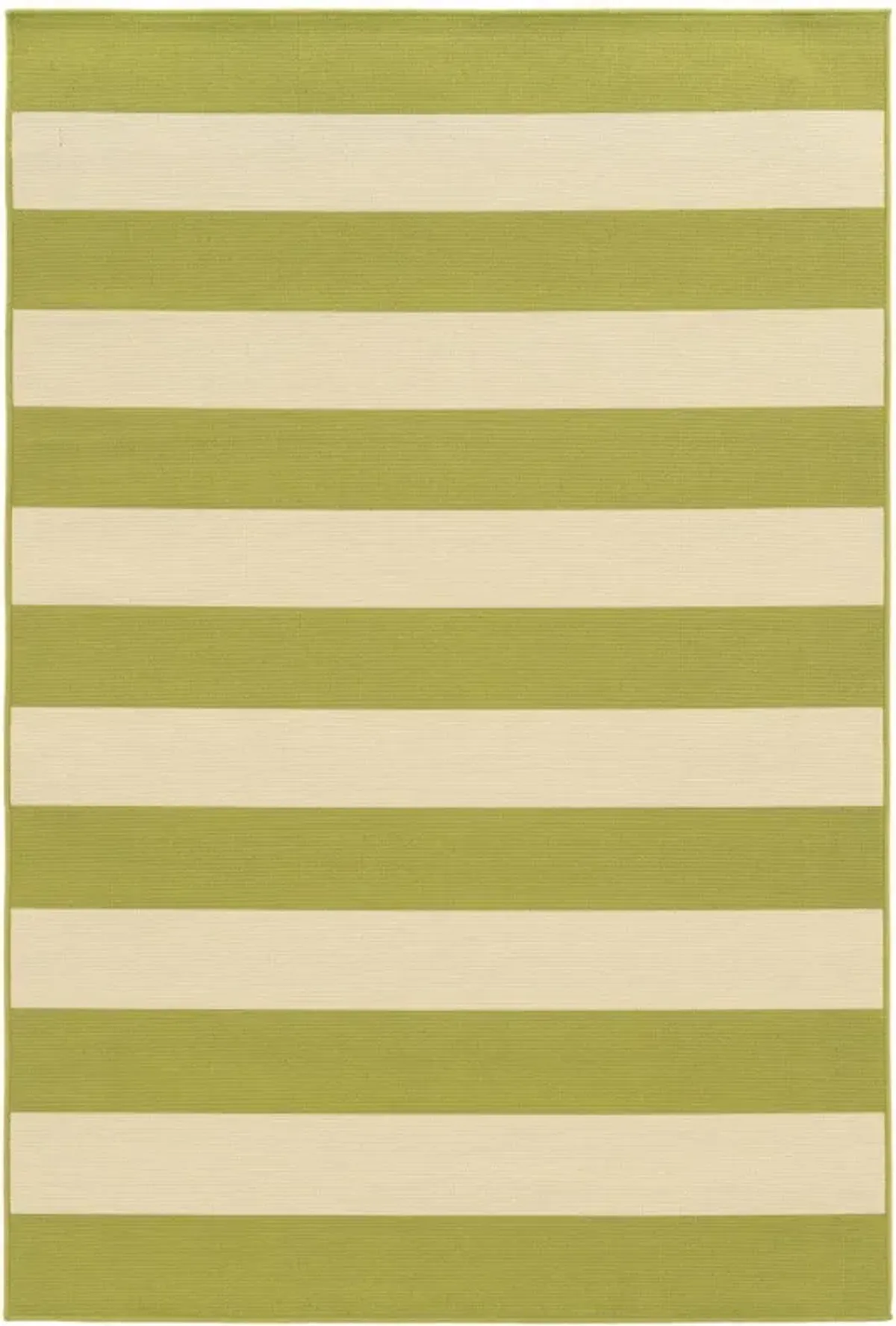 9' X 13' Geometric Stain Resistant Outdoor / Indoor Area Rug - Green / Ivory