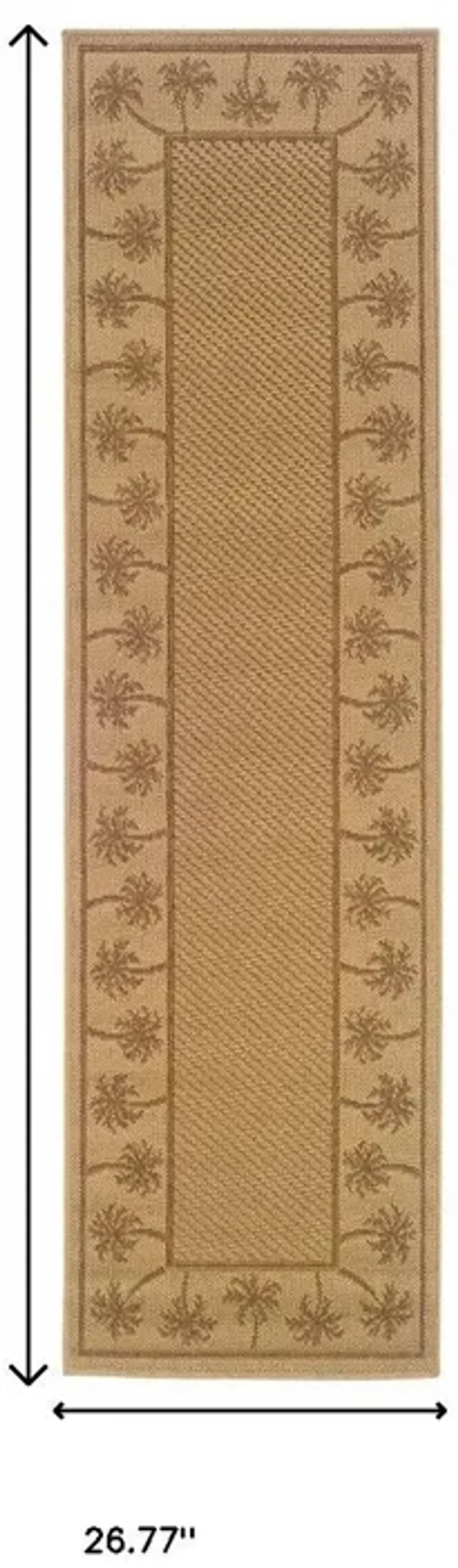 2' X 8' Stain Resistant Area Rug Outdoor / Indoor - Beige