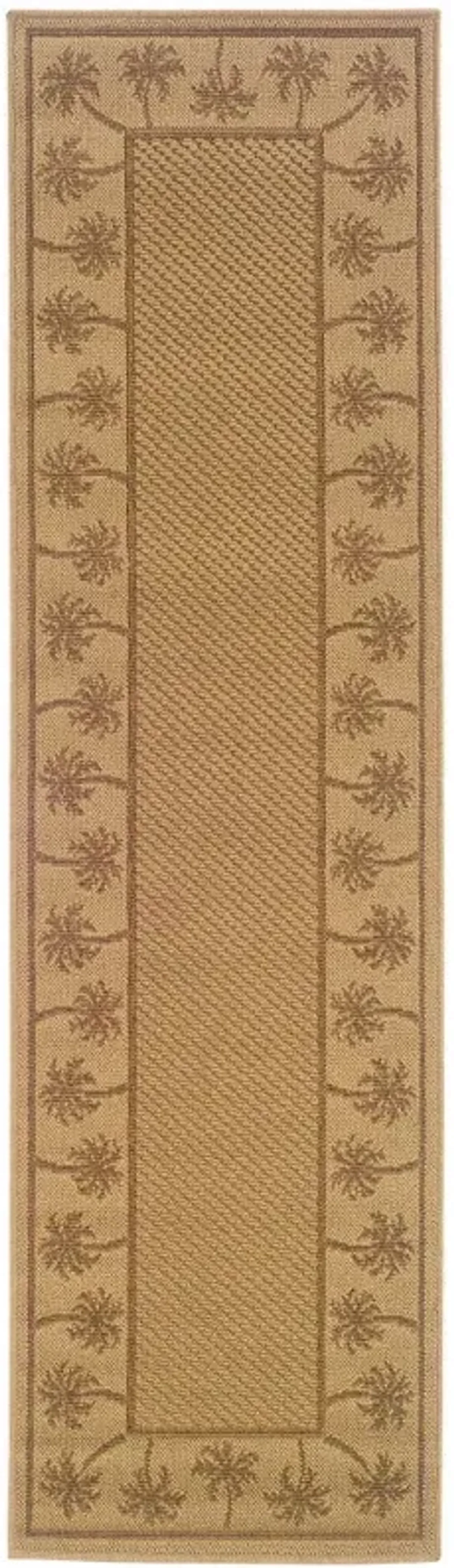 2' X 8' Stain Resistant Area Rug Outdoor / Indoor - Beige