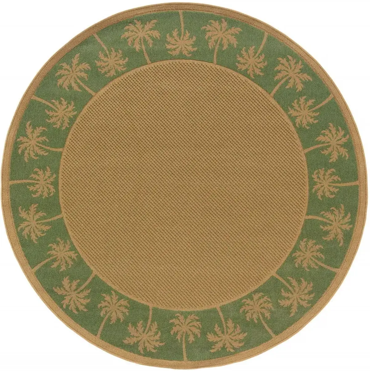 8' X 8' Round Stain Resistant Outdoor & Indoor Area Rug - Beige