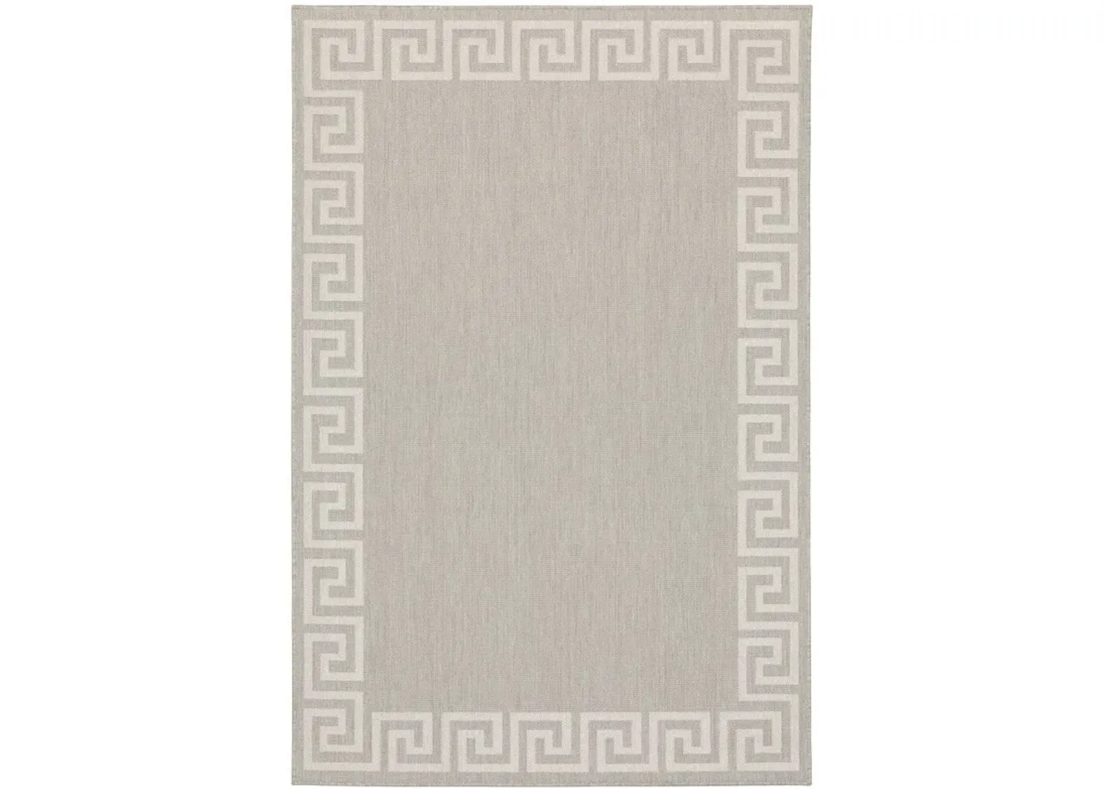 7' X 9' Stain Resistant Indoor / Outdoor Area Rug - Gray / Ivory