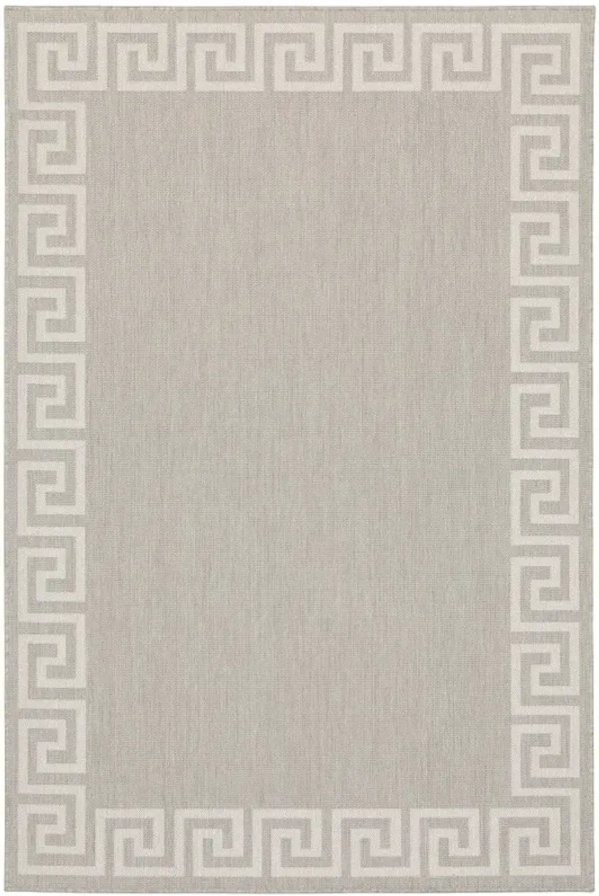 7' X 9' Stain Resistant Indoor / Outdoor Area Rug - Gray / Ivory