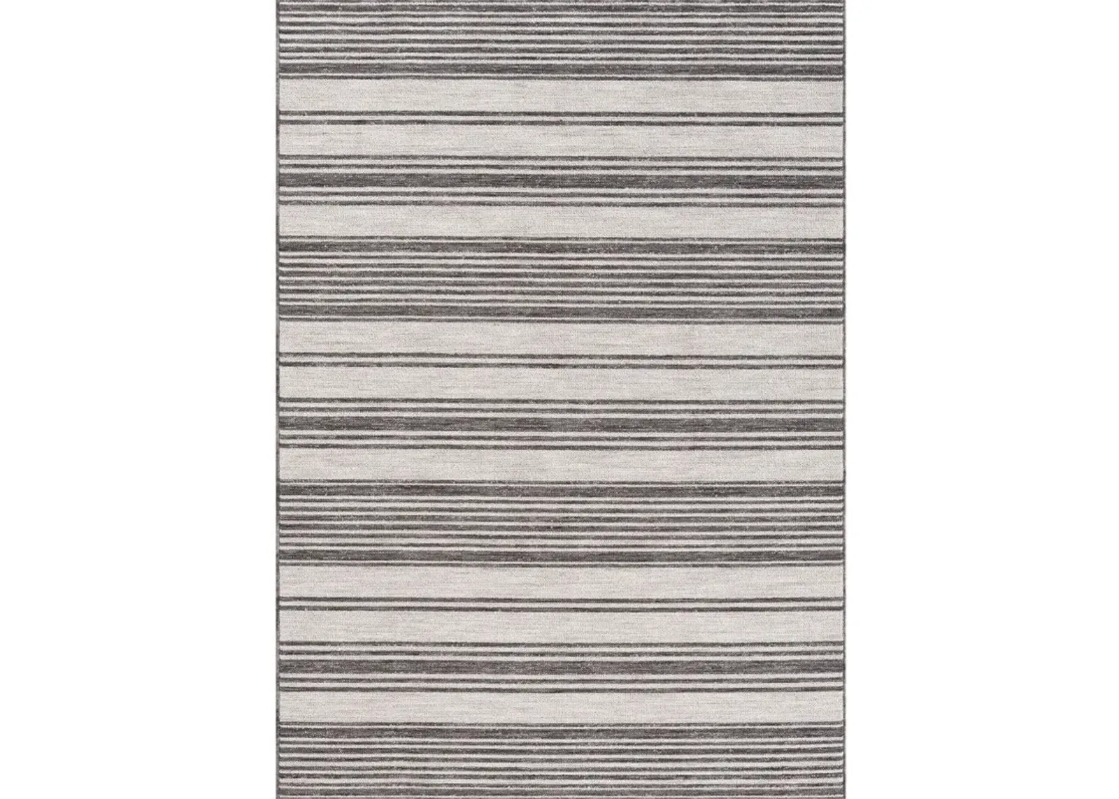 8' X 9' Striped Indoor / Outdoor Area Rug - Gray / Ivory