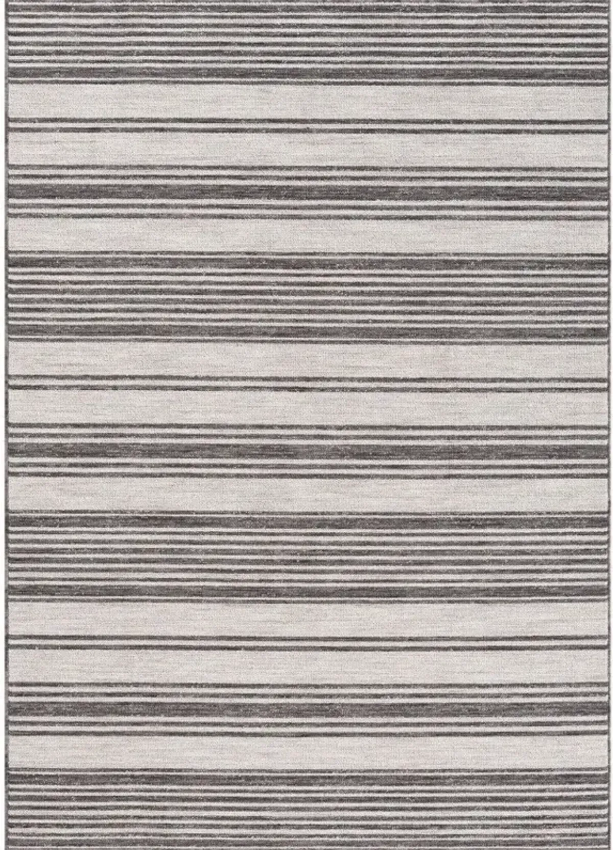 8' X 9' Striped Indoor / Outdoor Area Rug - Gray / Ivory