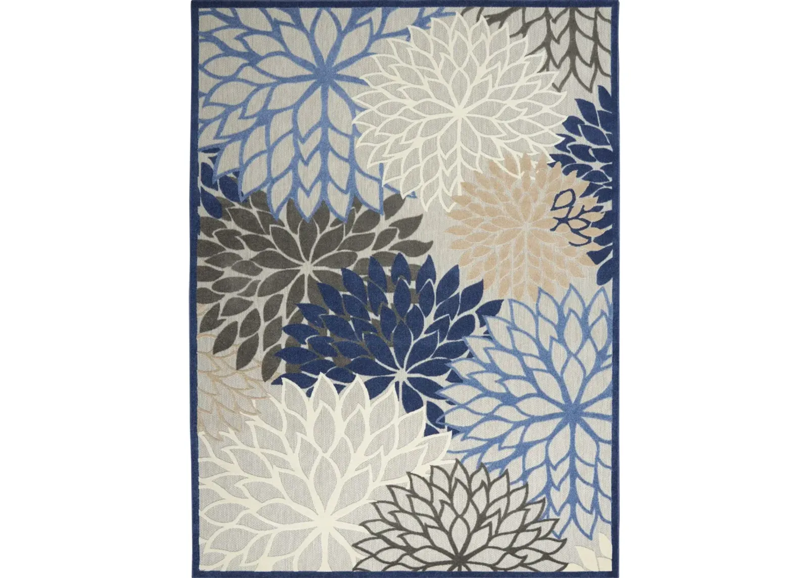 12' X 15' Floral Power Loom Area Rug - Blue