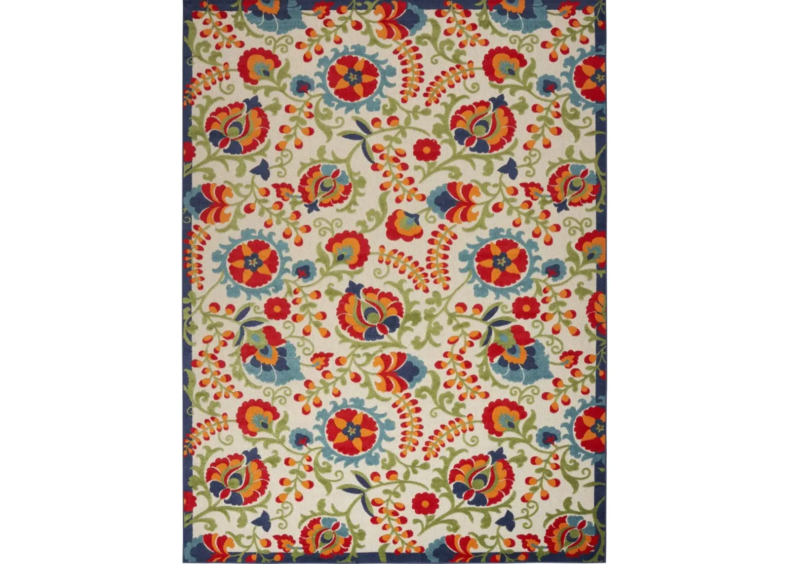 10' X 14' Floral Power Loom Area Rug - Beige