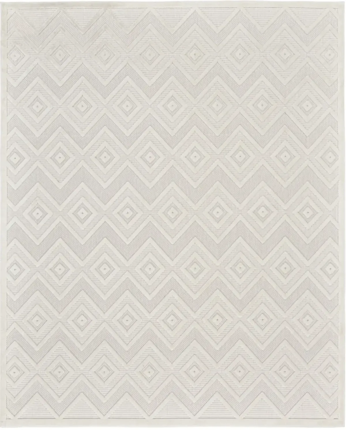 9' X 12' Area Rug Geometric Flatweave - Cream
