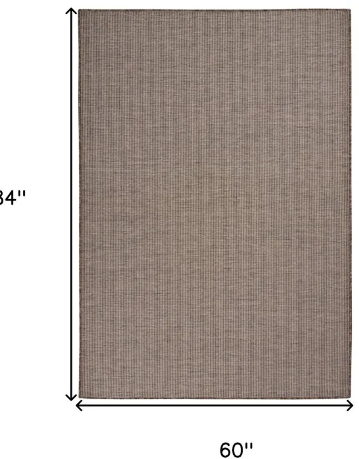 5' X 7' Power Loom Area Rug - Brown