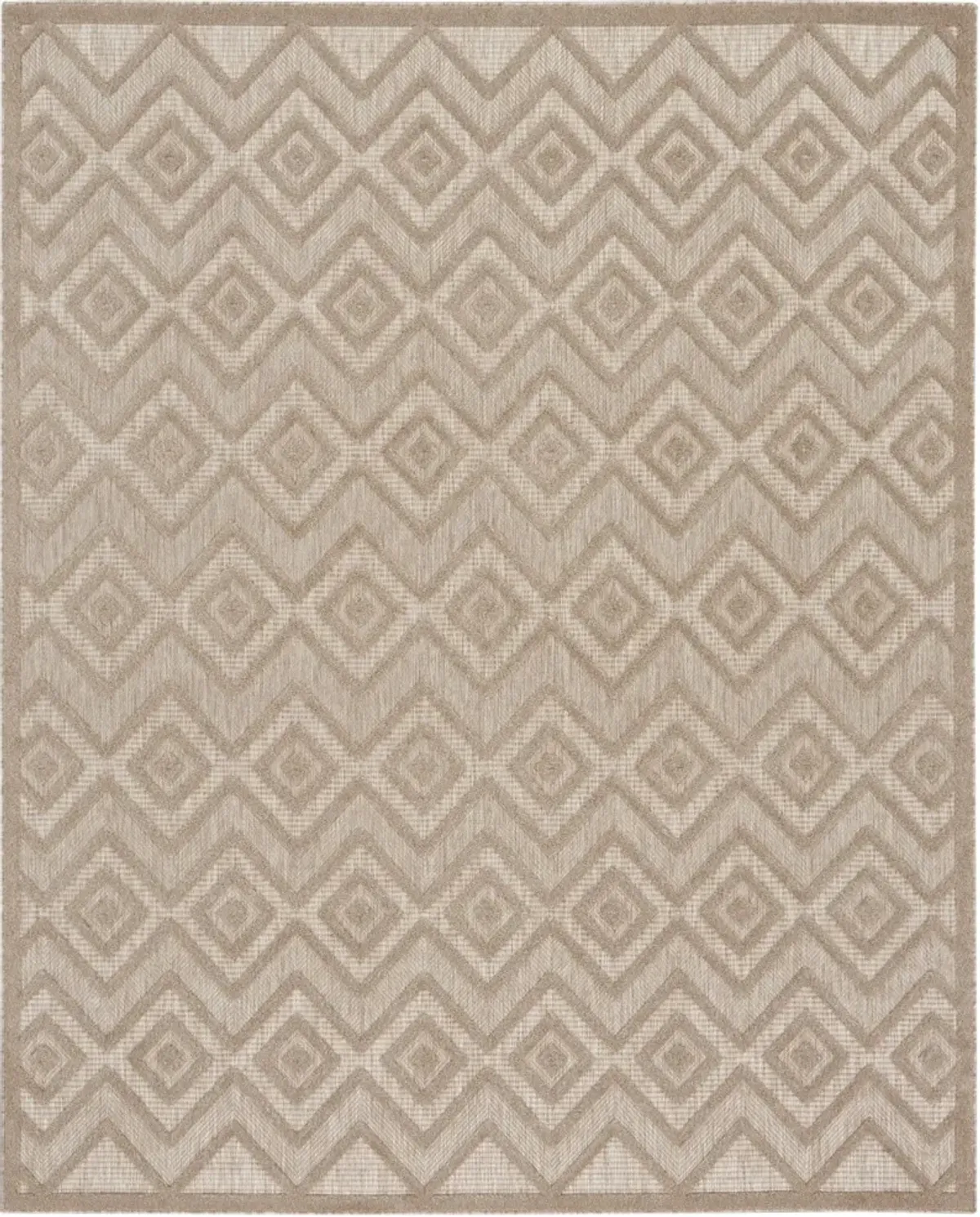8' X 10' Geometric Flatweave Area Rug - Beige