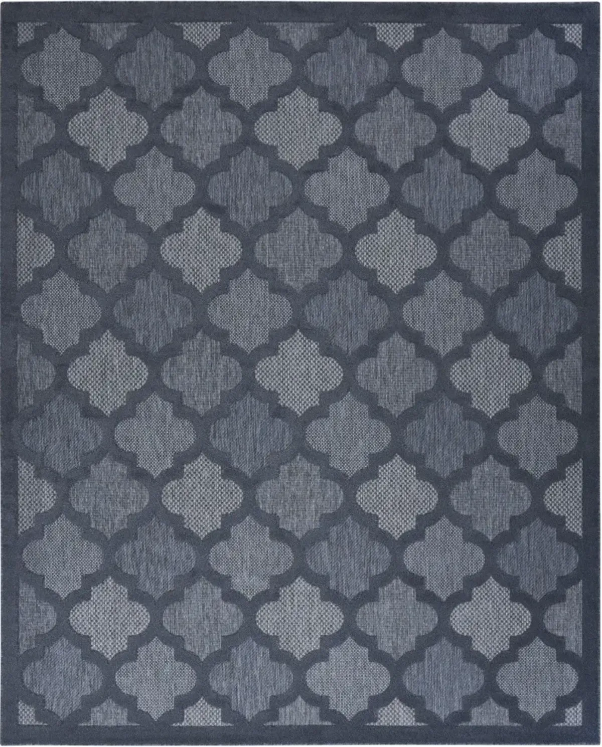 7' X 10' Area Rug Geometric Flatweave - Navy Blue