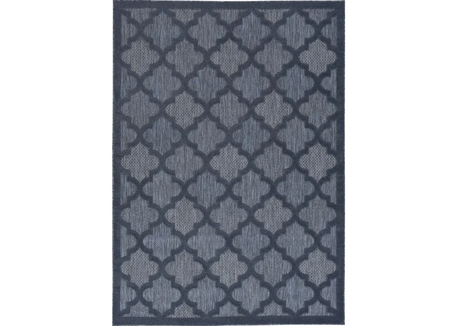 6' X 9' Geometric Flatweave Area Rug - Navy Blue