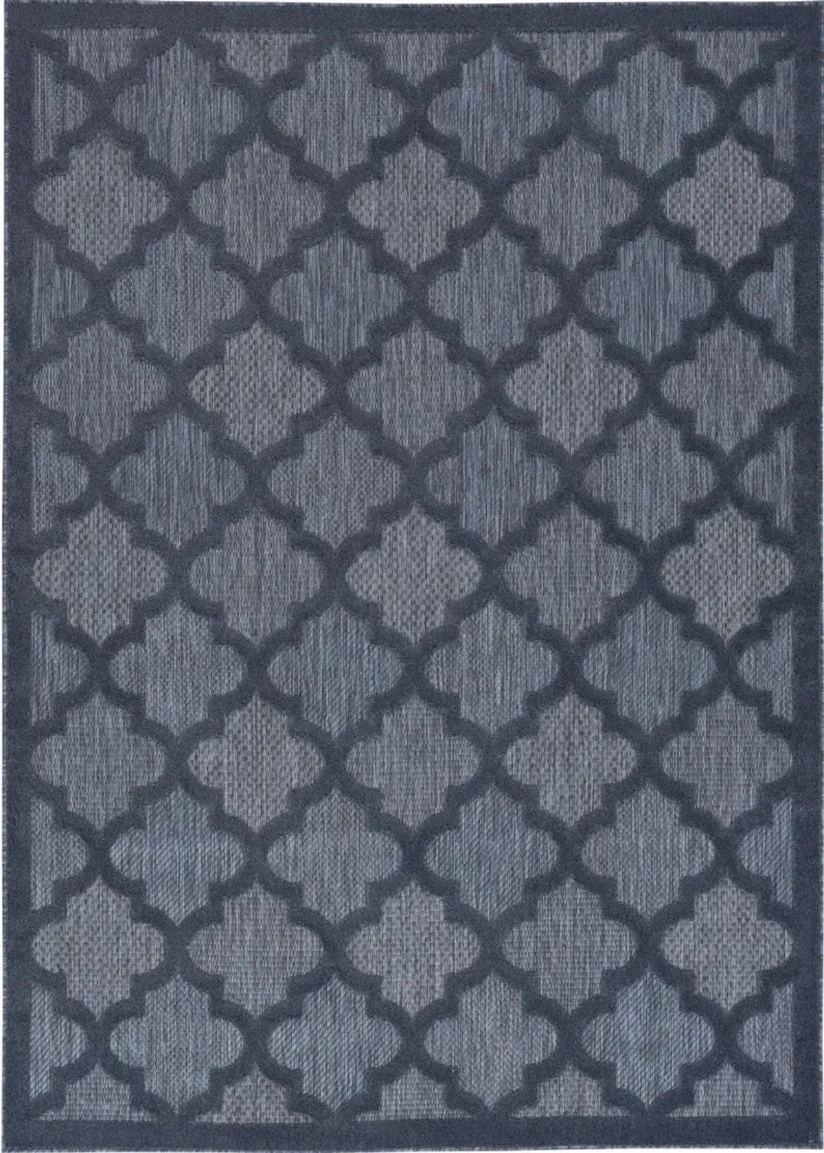 6' X 9' Geometric Flatweave Area Rug - Navy Blue