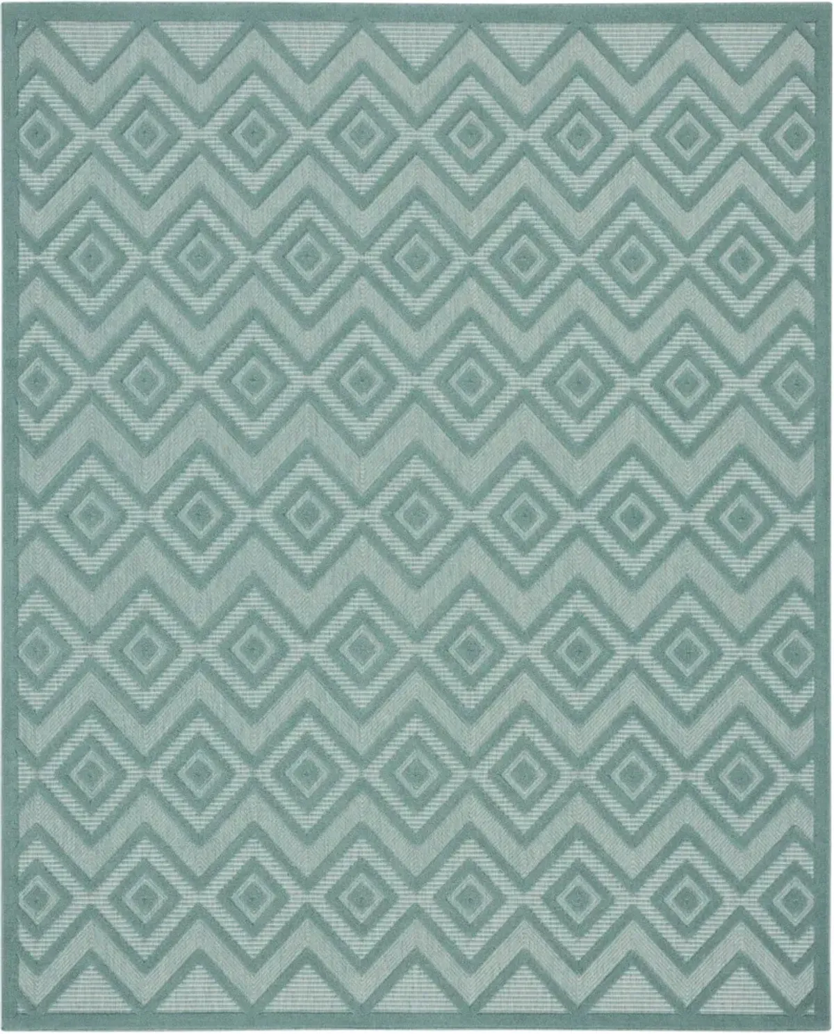 8' X 10' Geometric Flatweave Area Rug - Aqua