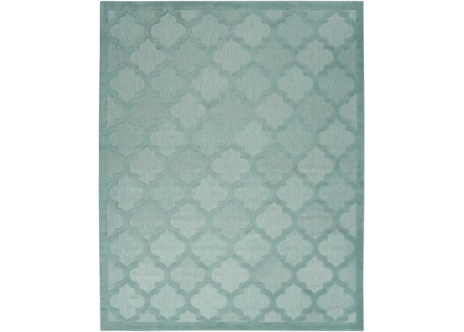 9' X 12' Geometric Flatweave Area Rug - Aqua